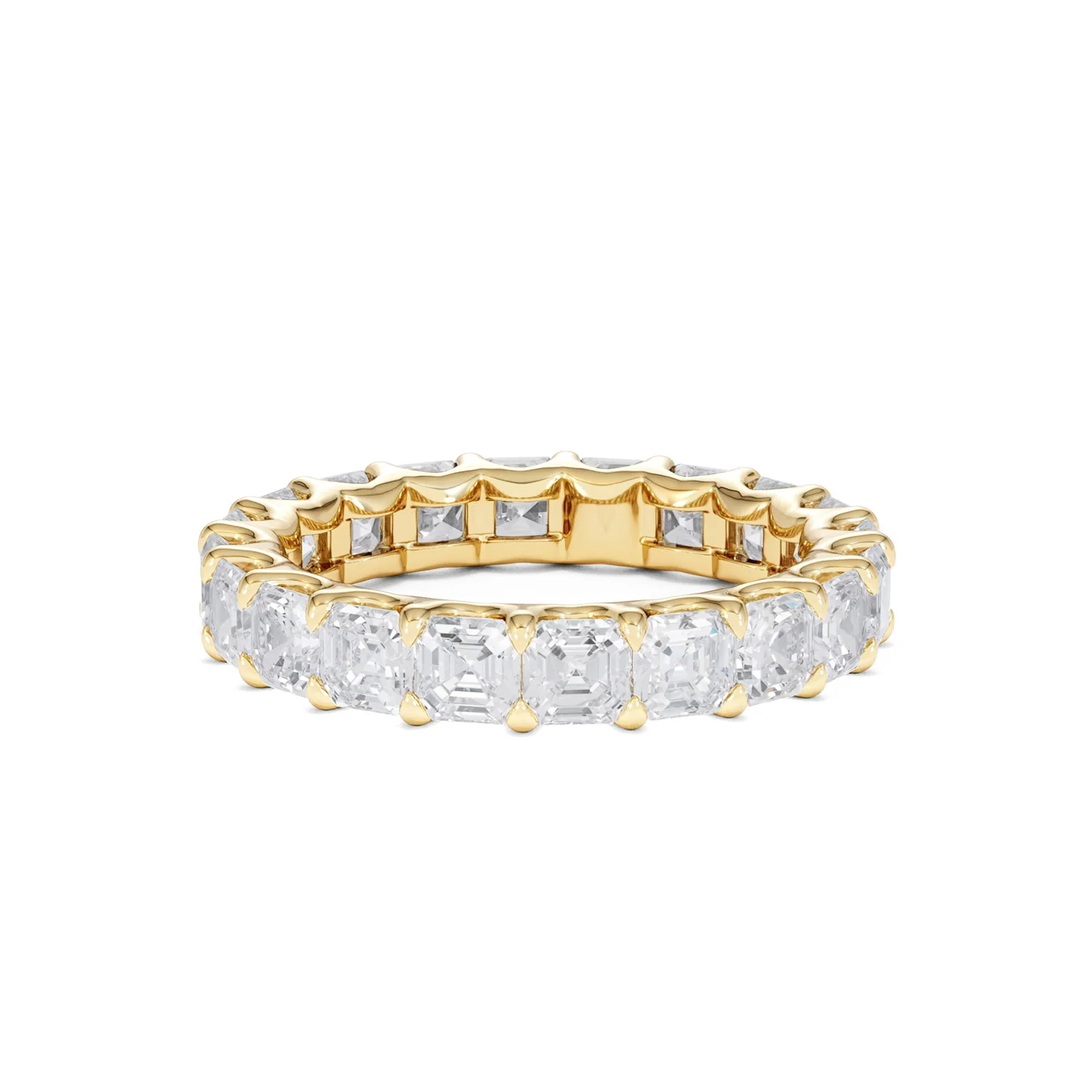 Elisa Diamond Eternity Ring Asscher Cut 4.32ct VVs 18K Gold Size O-W - Image 45