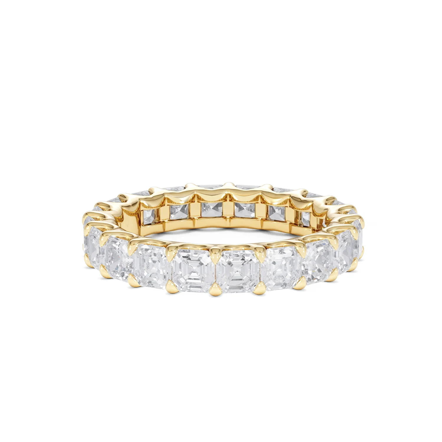 Elisa Diamond Eternity Ring Asscher Cut 4.32ct VVs 18K Gold Size O-W - Image 61