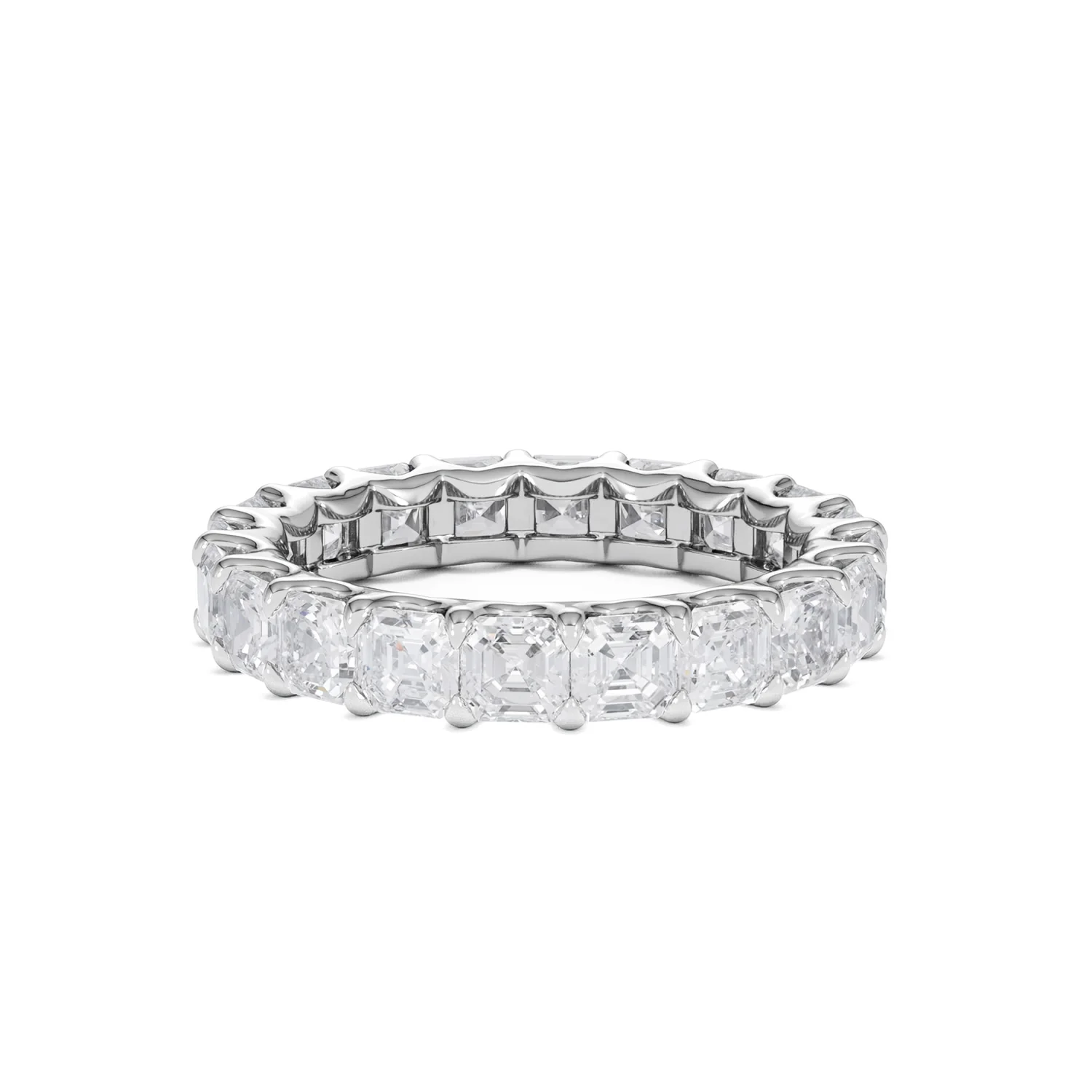 Elisa Diamond Eternity Ring Asscher Cut 4.32ct VVs Platinum Size O-W - Image 19