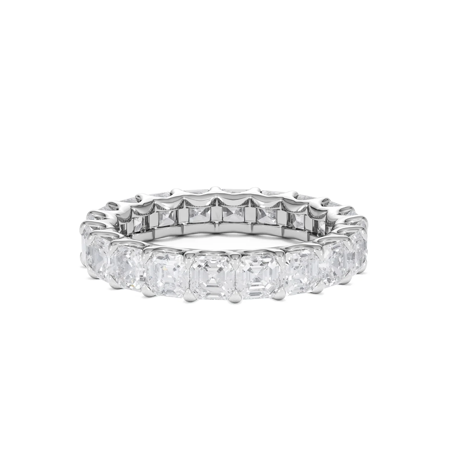 Elisa Diamond Eternity Ring Asscher Cut 4.32ct VVs Platinum Size O-W - Image 23