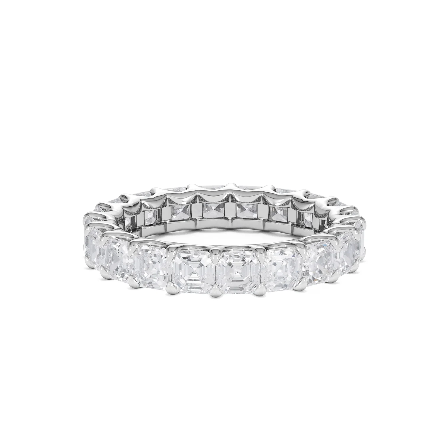 Elisa Diamond Eternity Ring Asscher Cut 4.32ct VVs Platinum Size O-W - Image 65