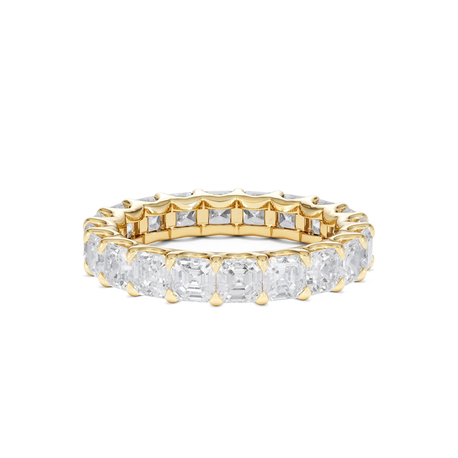 Elisa Diamond Eternity Ring Asscher Cut 4ct VVs 18K Gold Size J-N - Image 13