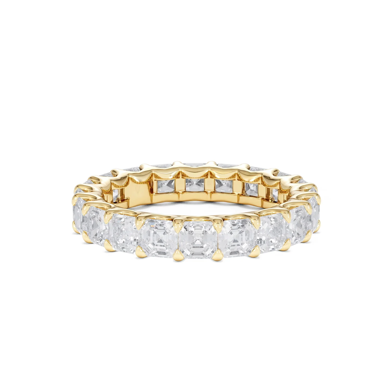 Elisa Diamond Eternity Ring Asscher Cut 4ct VVs 18K Gold Size J-N - Image 56