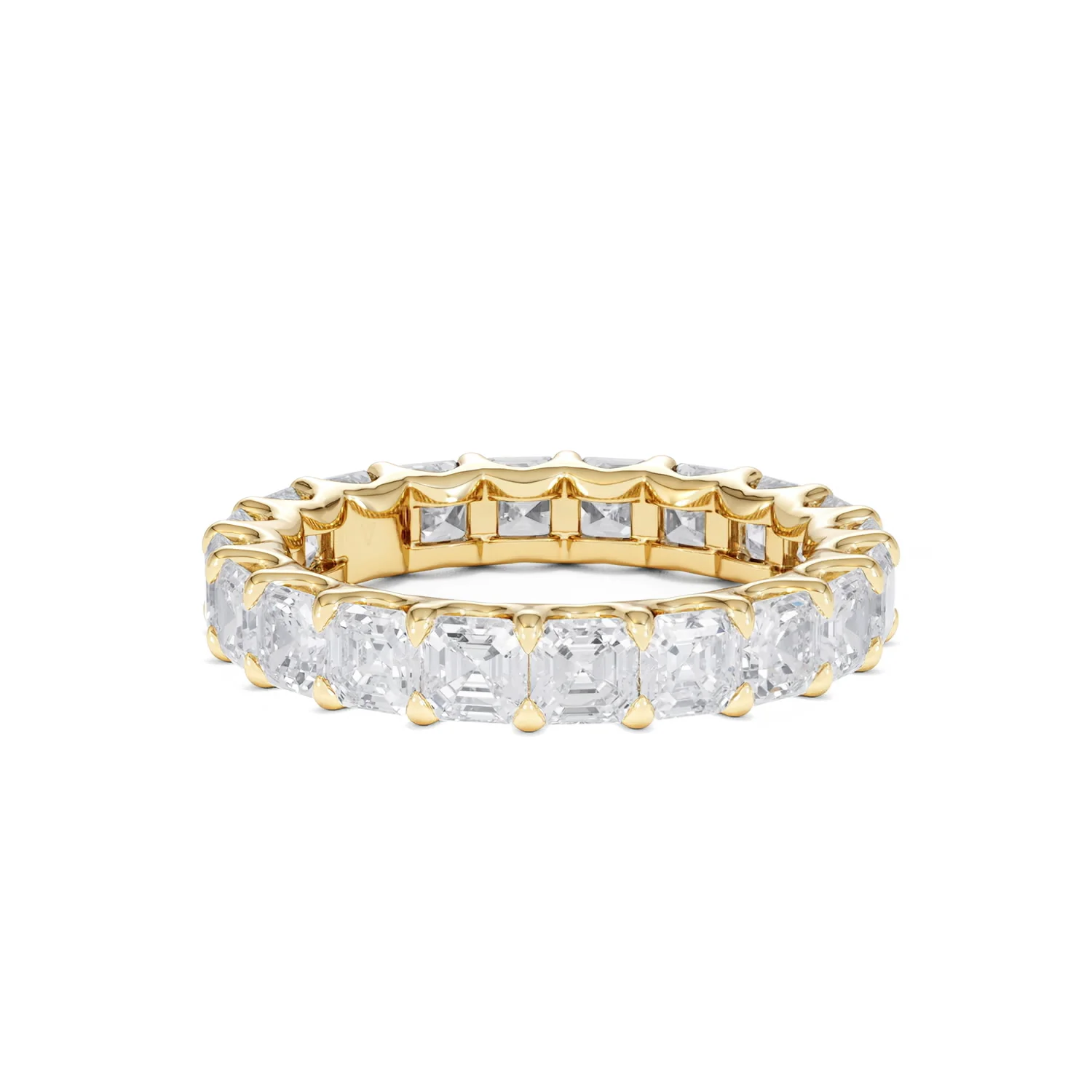 Elisa Diamond Eternity Ring Asscher Cut 4ct VVs 18K Gold Size J-N - Image 57