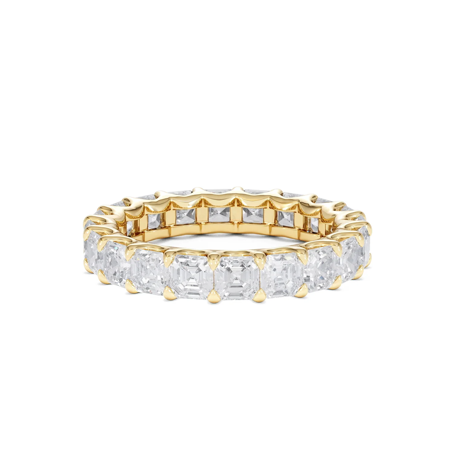 Elisa Diamond Eternity Ring Asscher Cut 4ct VVs 18K Gold Size J-N - Image 9