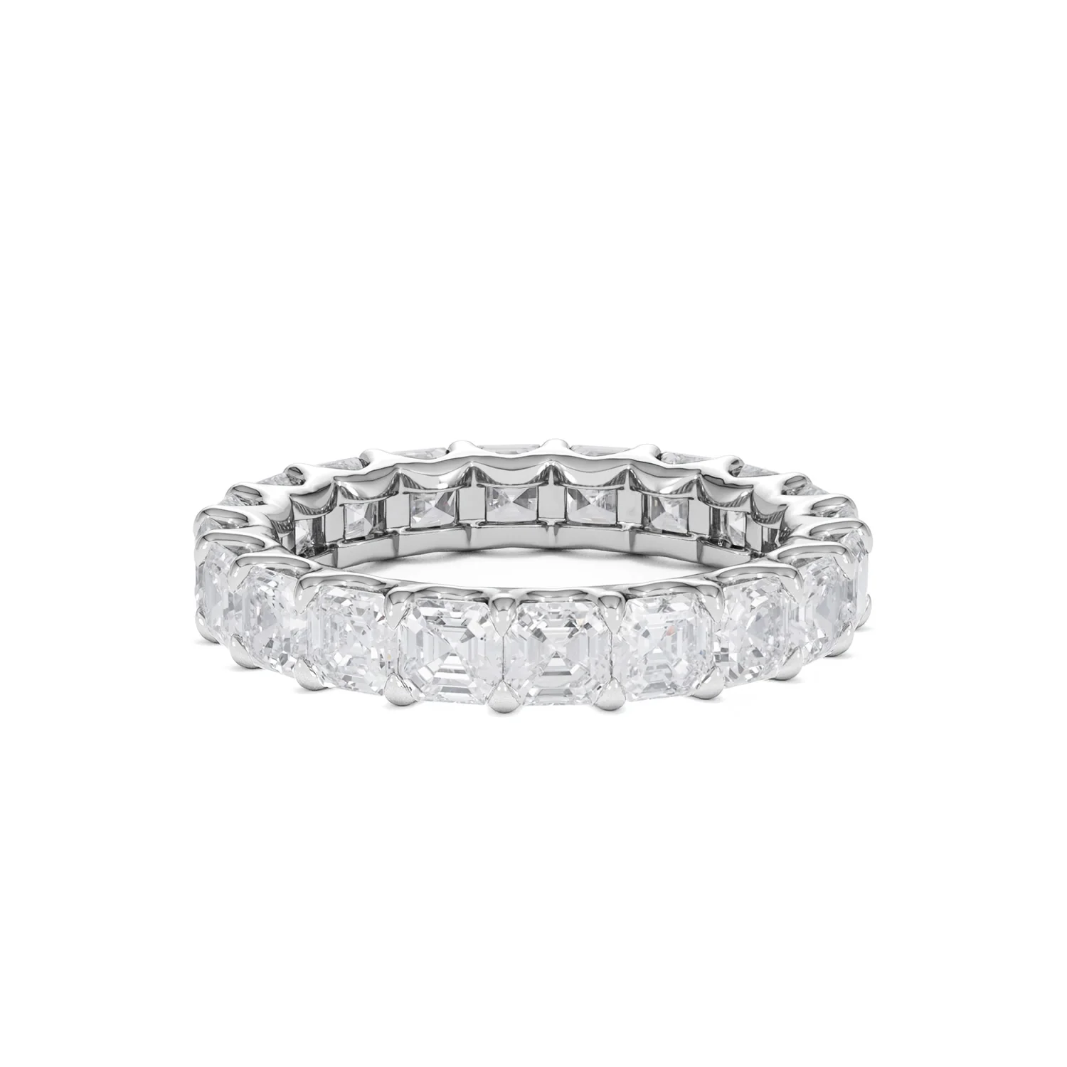 Elisa Diamond Eternity Ring Asscher Cut 4ct VVs Platinum Size J-N - Image 13
