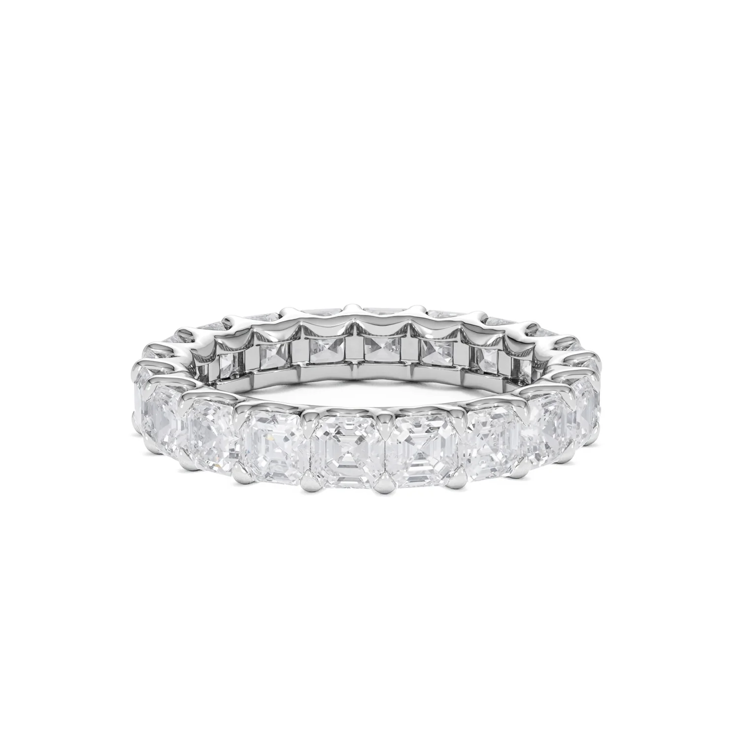 Elisa Diamond Eternity Ring Asscher Cut 4ct VVs Platinum Size J-N - Image 15