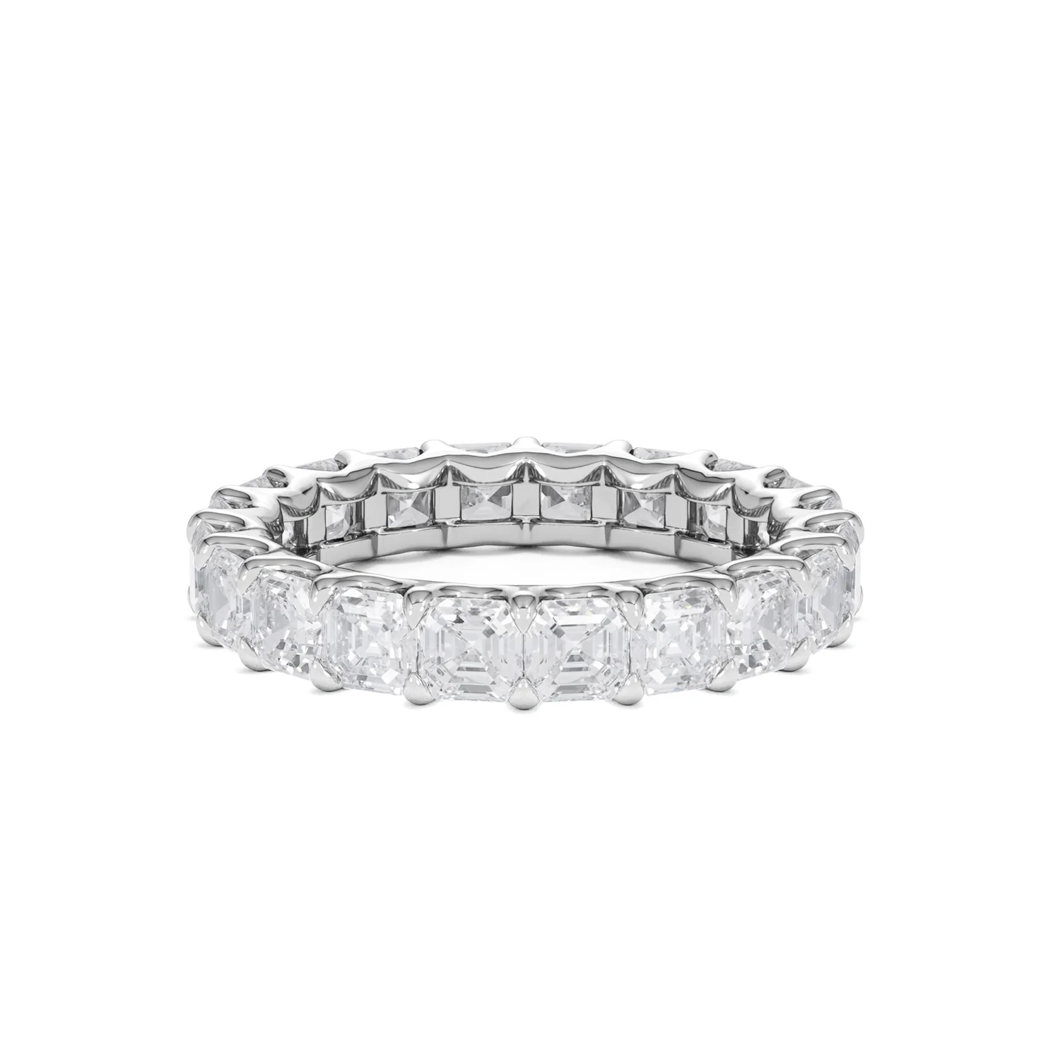 Elisa Diamond Eternity Ring Asscher Cut 4ct VVs Platinum Size J-N - Image 26
