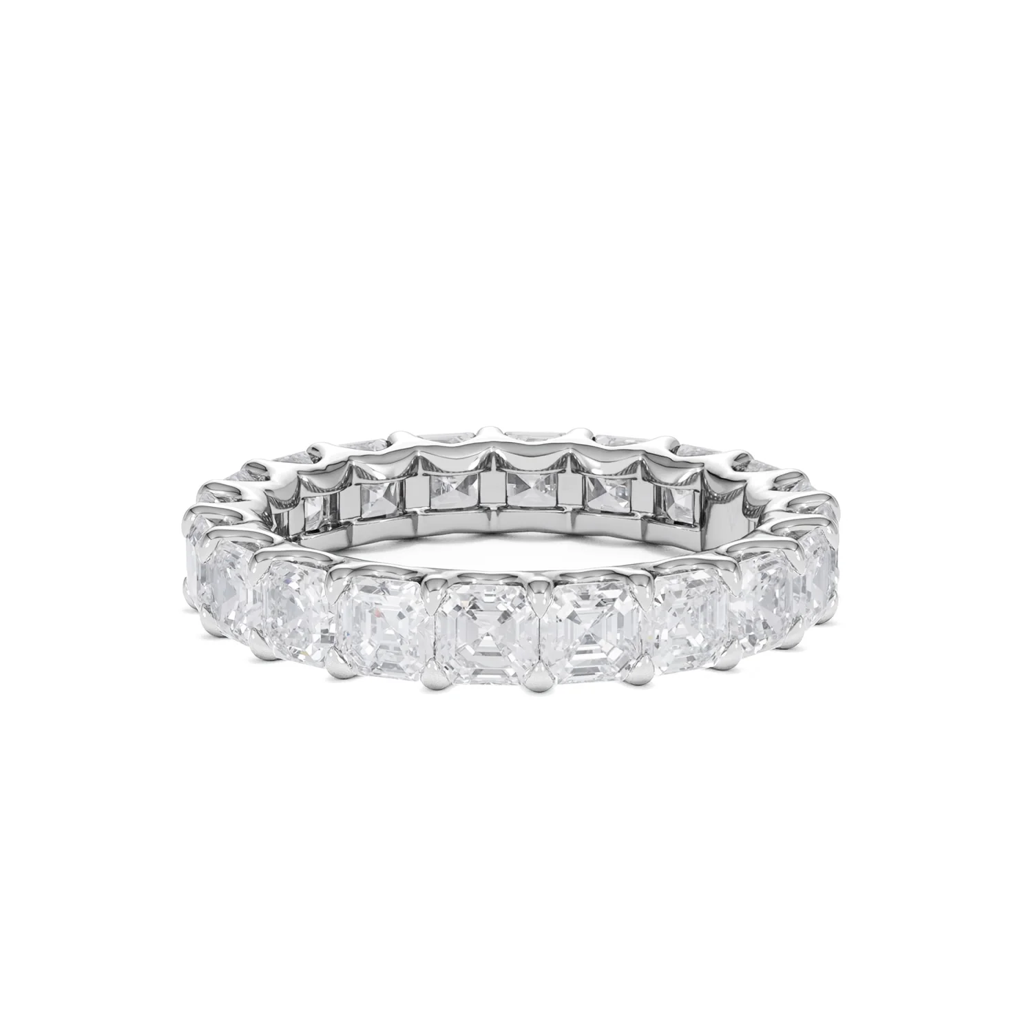 Elisa Diamond Eternity Ring Asscher Cut 4ct VVs Platinum Size J-N - Image 35