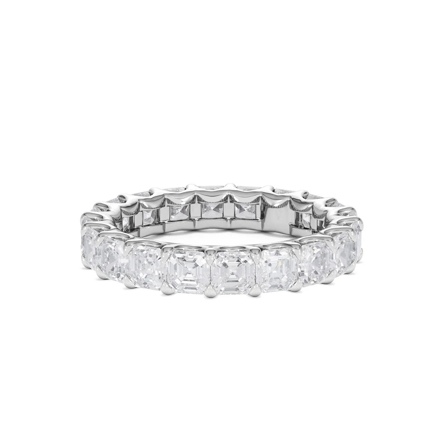 Elisa Diamond Eternity Ring Asscher Cut 4ct VVs Platinum Size J-N - Image 41