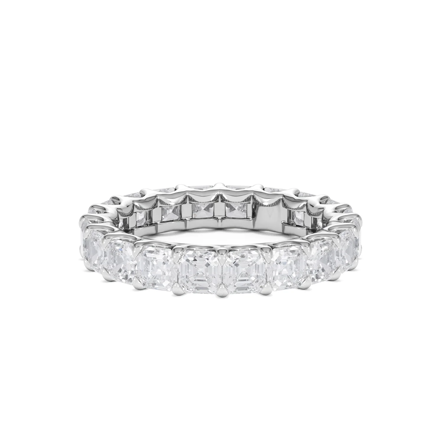 Elisa Diamond Eternity Ring Asscher Cut 4ct VVs Platinum Size J-N - Image 42