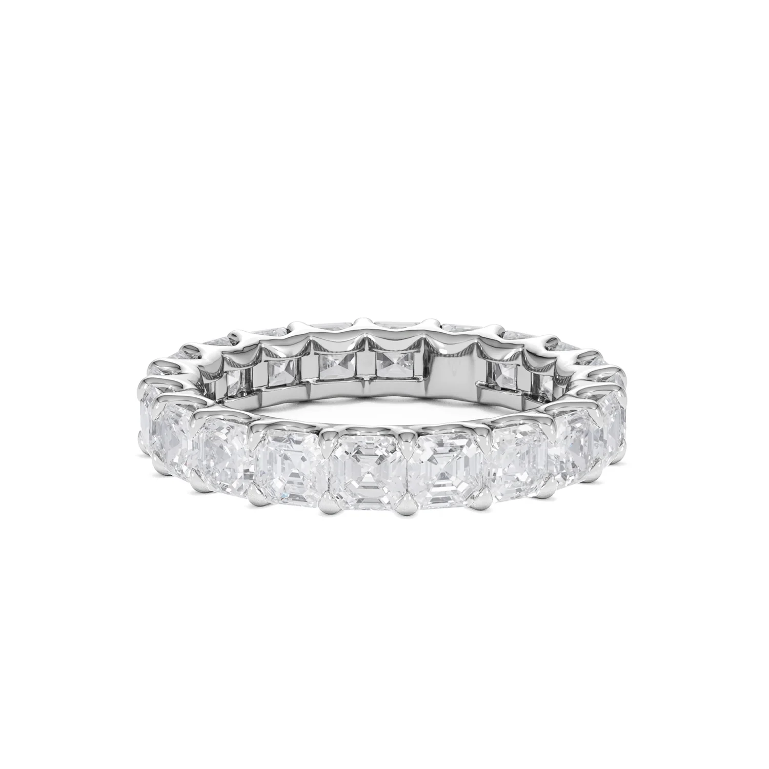 Elisa Diamond Eternity Ring Asscher Cut 4ct VVs Platinum Size J-N - Image 43
