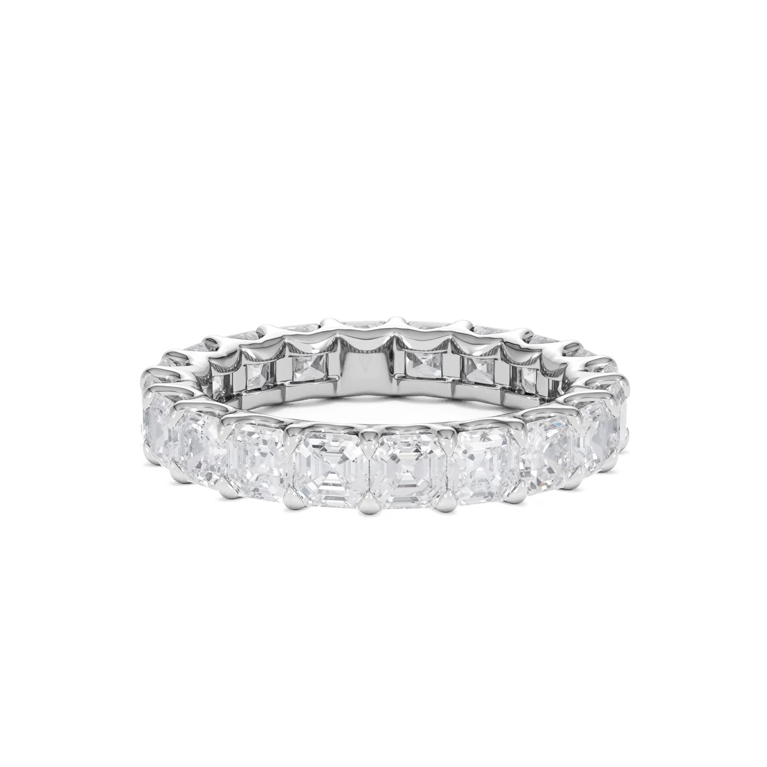 Elisa Diamond Eternity Ring Asscher Cut 4ct VVs Platinum Size J-N - Image 49