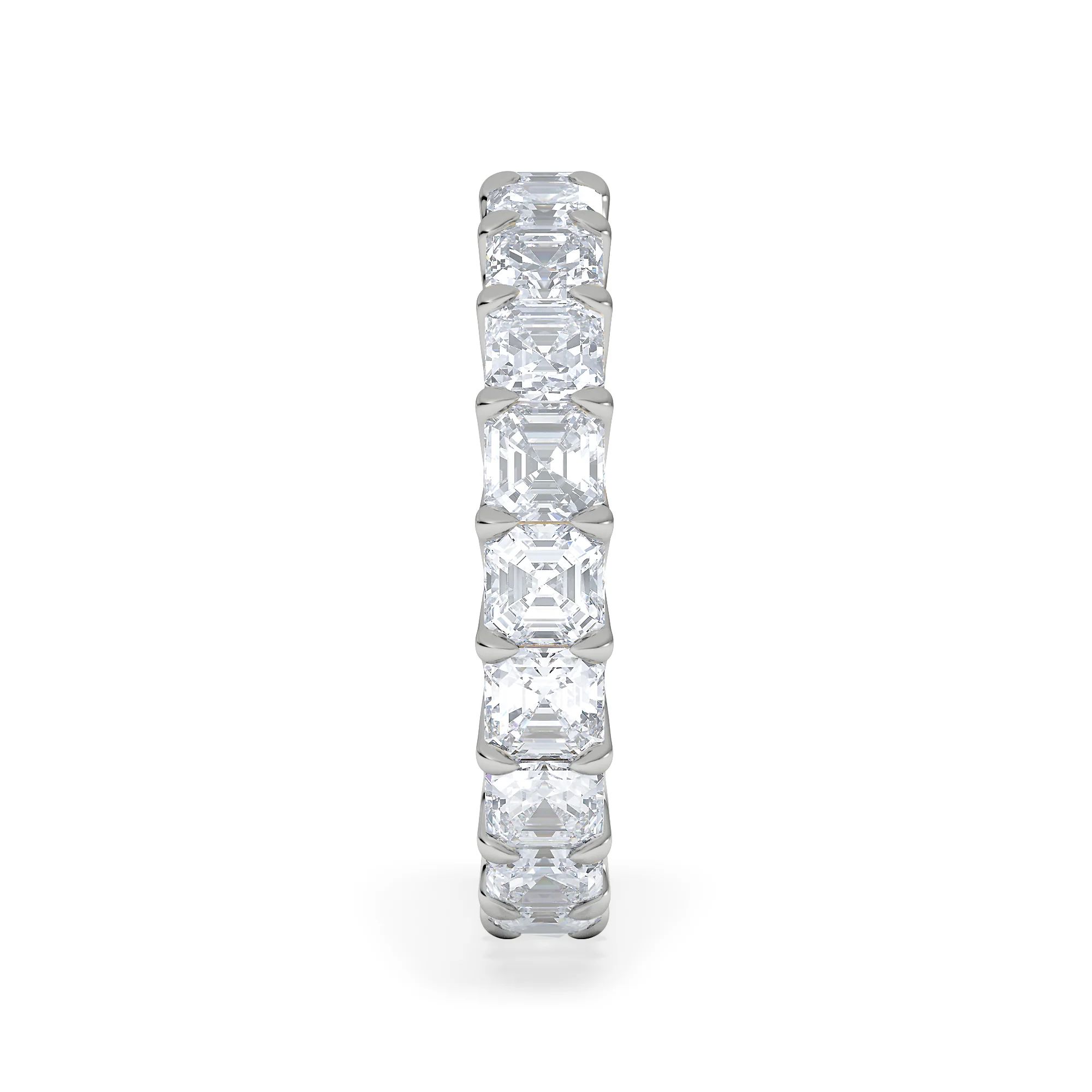 Elisa Diamond Eternity Ring Asscher Cut 4ct VVs Platinum Size J-N - Image 5