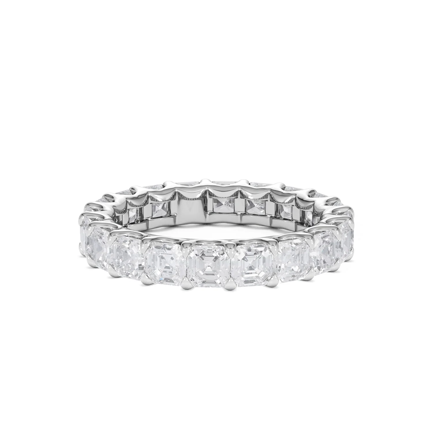 Elisa Diamond Eternity Ring Asscher Cut 4ct VVs Platinum Size J-N - Image 51