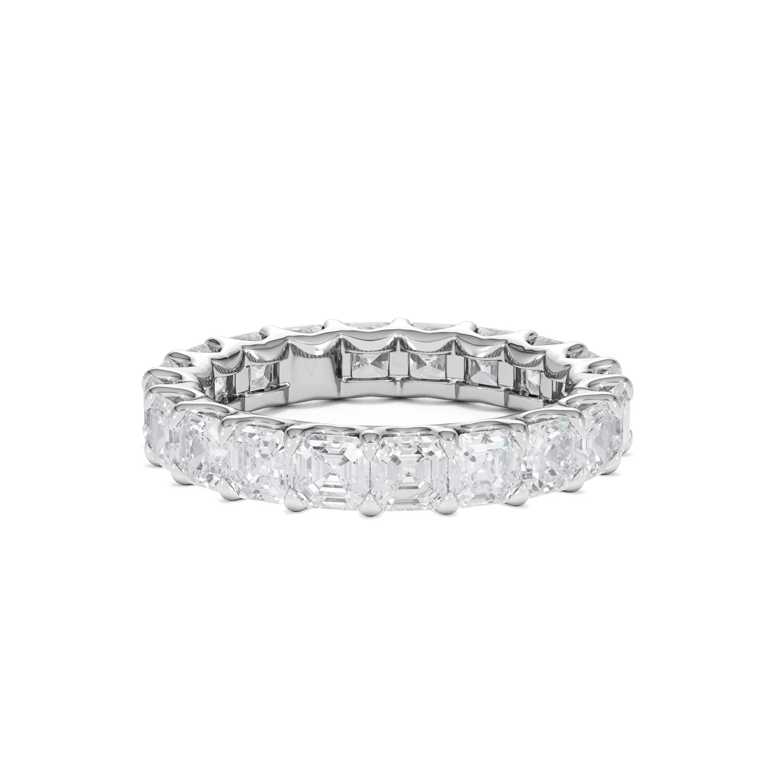 Elisa Diamond Eternity Ring Asscher Cut 4ct VVs Platinum Size J-N - Image 53