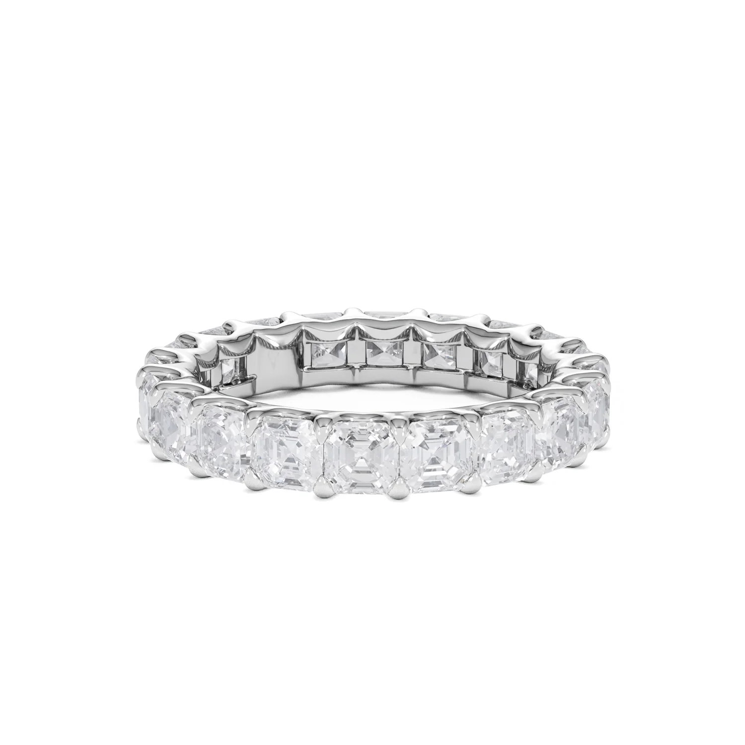 Elisa Diamond Eternity Ring Asscher Cut 4ct VVs Platinum Size J-N - Image 55