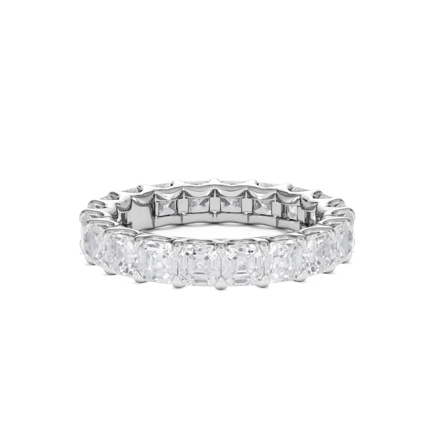 Elisa Diamond Eternity Ring Asscher Cut 4ct VVs Platinum Size J-N - Image 58
