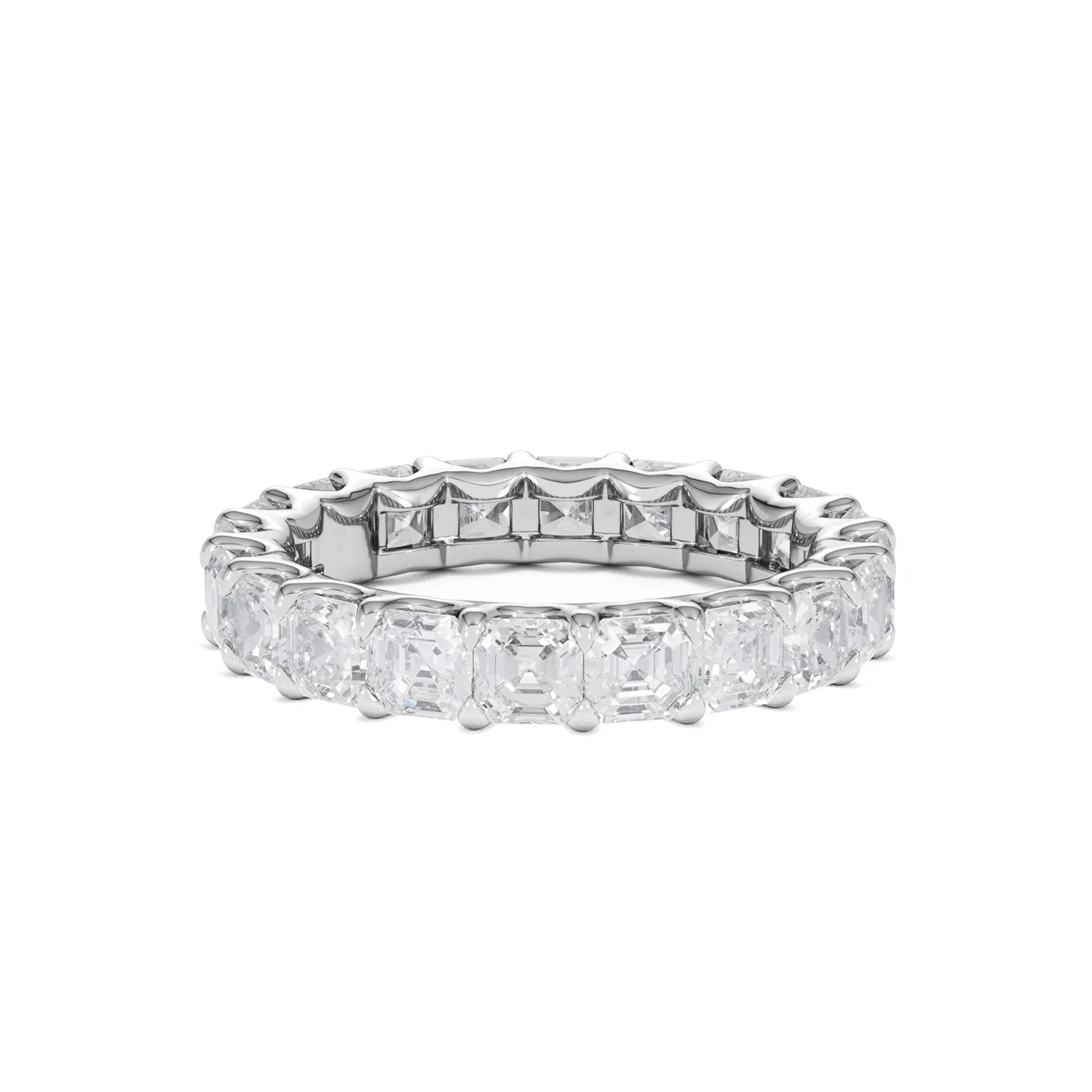 Elisa Diamond Eternity Ring Asscher Cut 4ct VVs Platinum Size J-N - Image 59