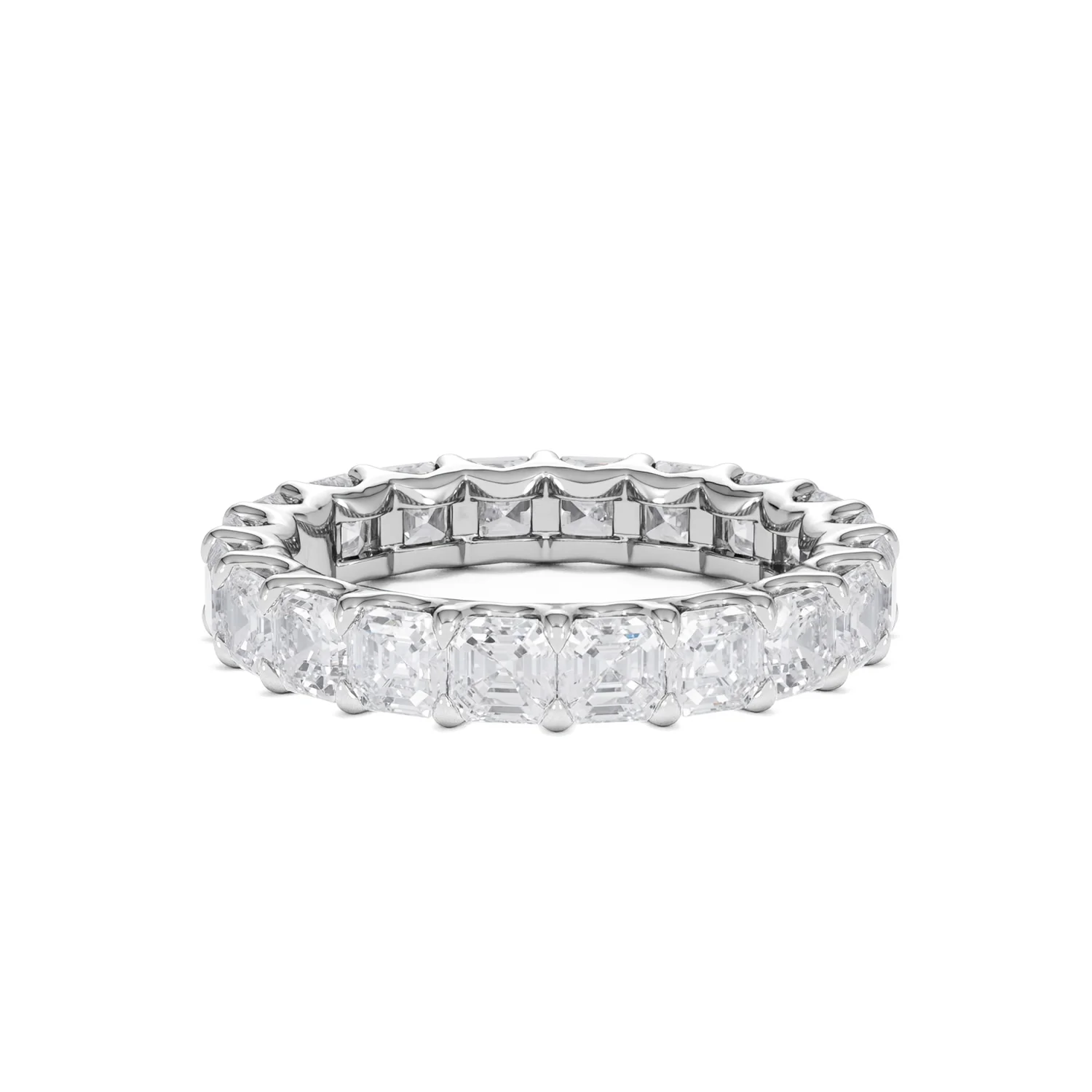 Elisa Diamond Eternity Ring Asscher Cut 4ct VVs Platinum Size J-N - Image 62