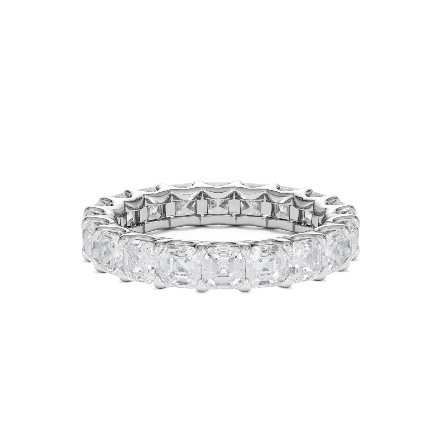 Elisa Diamond Eternity Ring Asscher Cut 4ct VVs Platinum Size J-N - Image 68