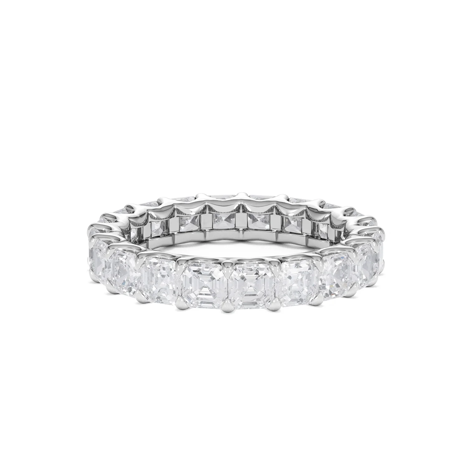 Elisa Diamond Eternity Ring Asscher Cut 4ct VVs Platinum Size J-N - Image 69