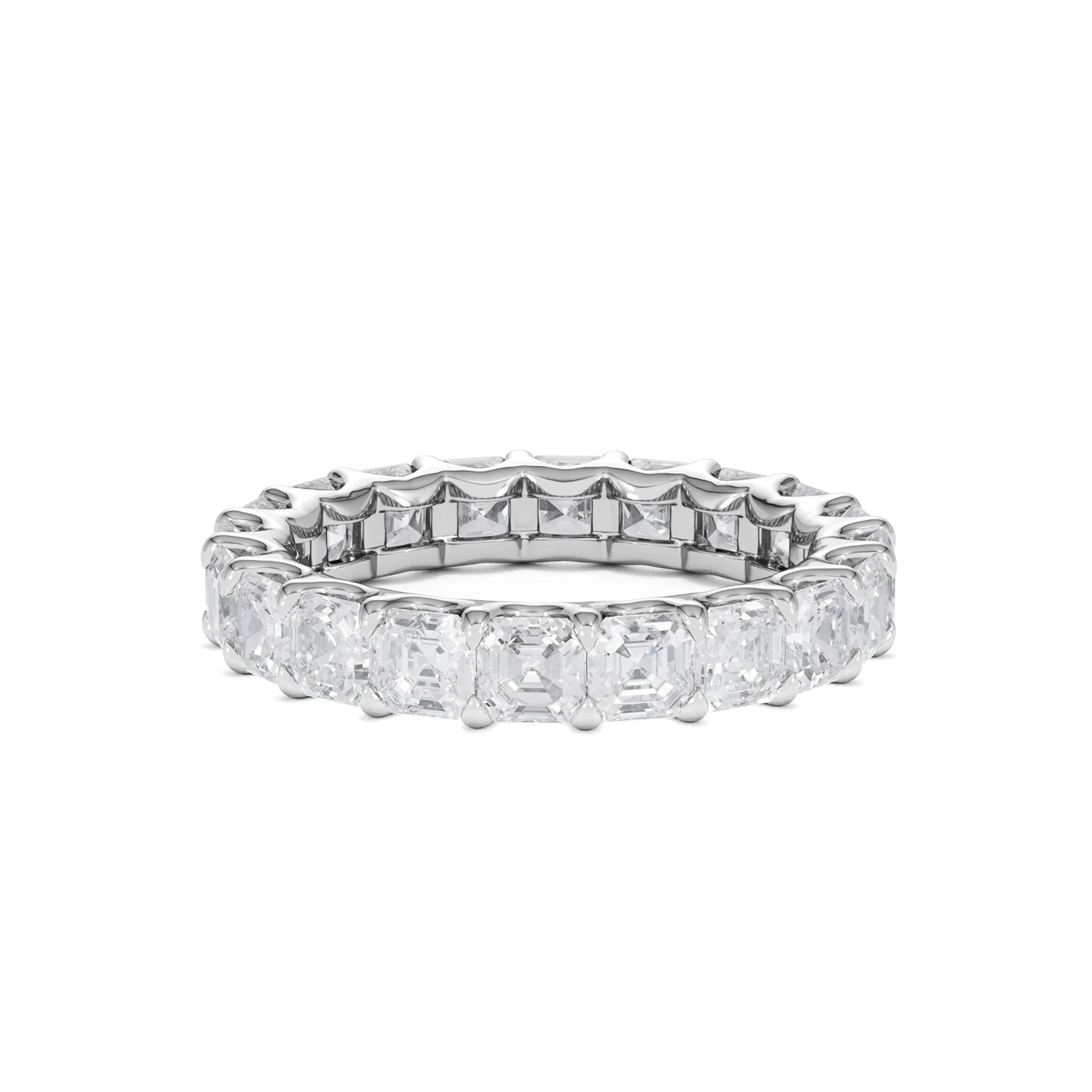 Elisa Diamond Eternity Ring Asscher Cut 4ct VVs Platinum Size J-N - Image 71