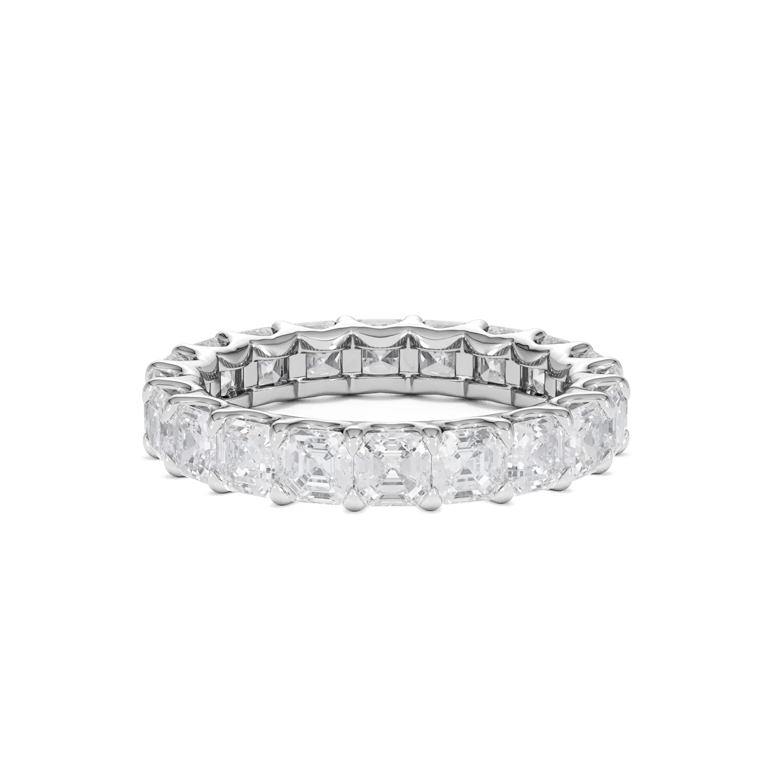 Elisa Diamond Eternity Ring Asscher Cut 4ct VVs Platinum Size J-N - Image 72