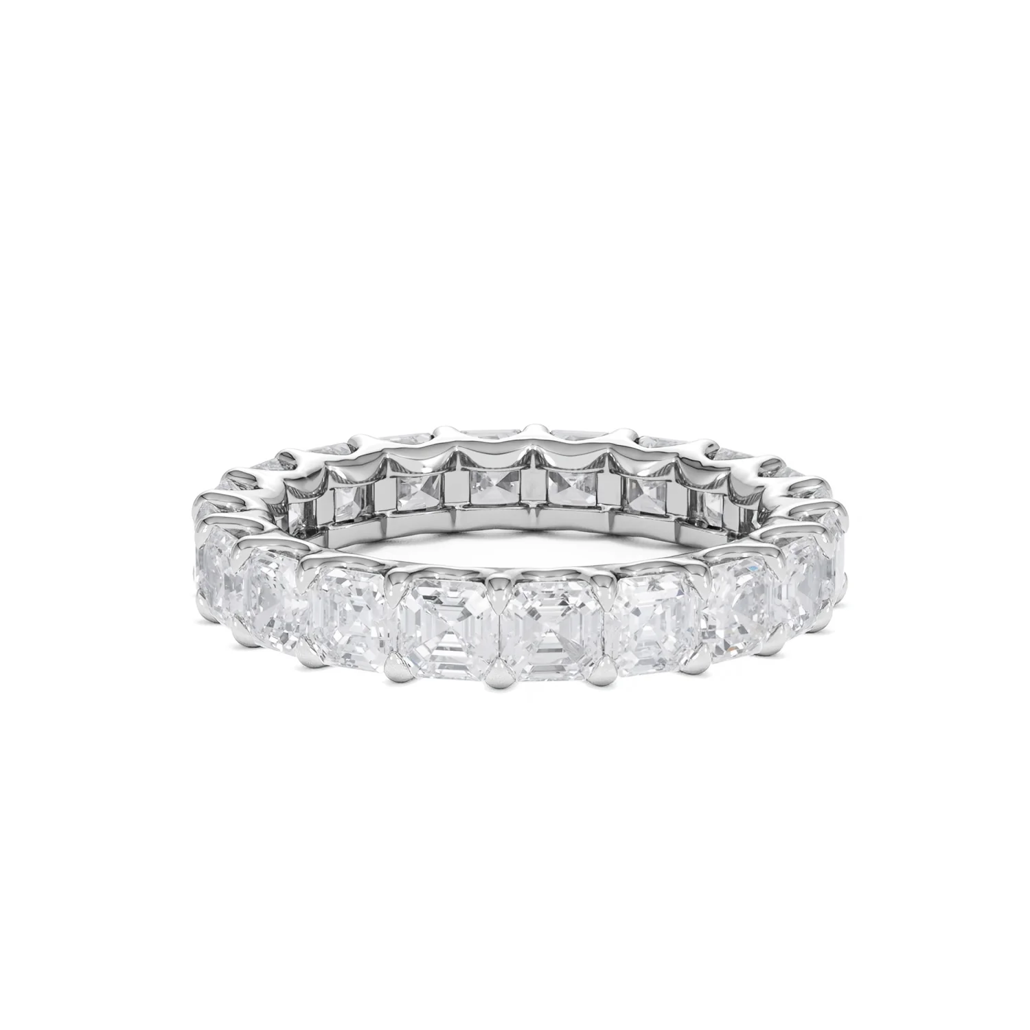Elisa Diamond Eternity Ring Asscher Cut 4ct VVs Platinum Size J-N - Image 73