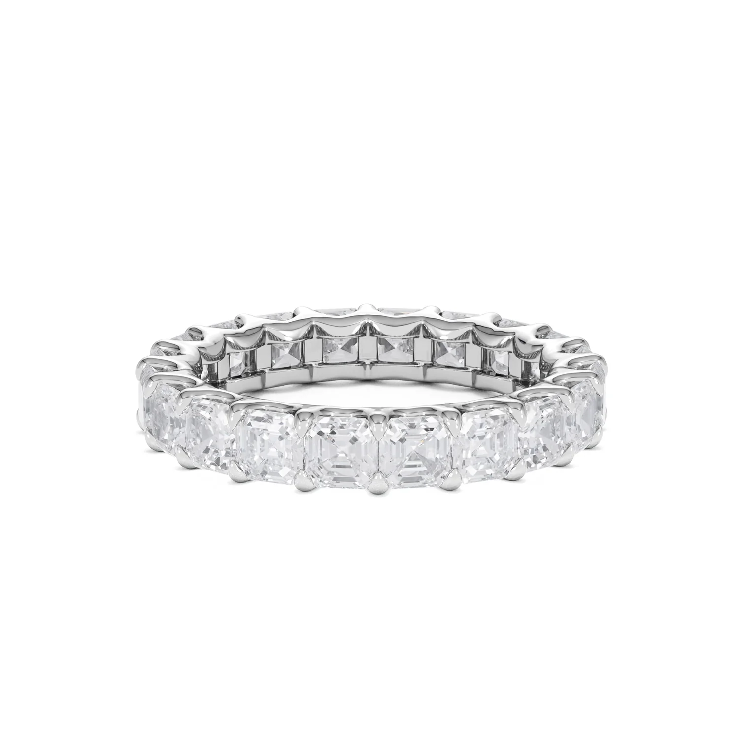 Elisa Diamond Eternity Ring Asscher Cut 4ct VVs Platinum Size J-N - Image 74