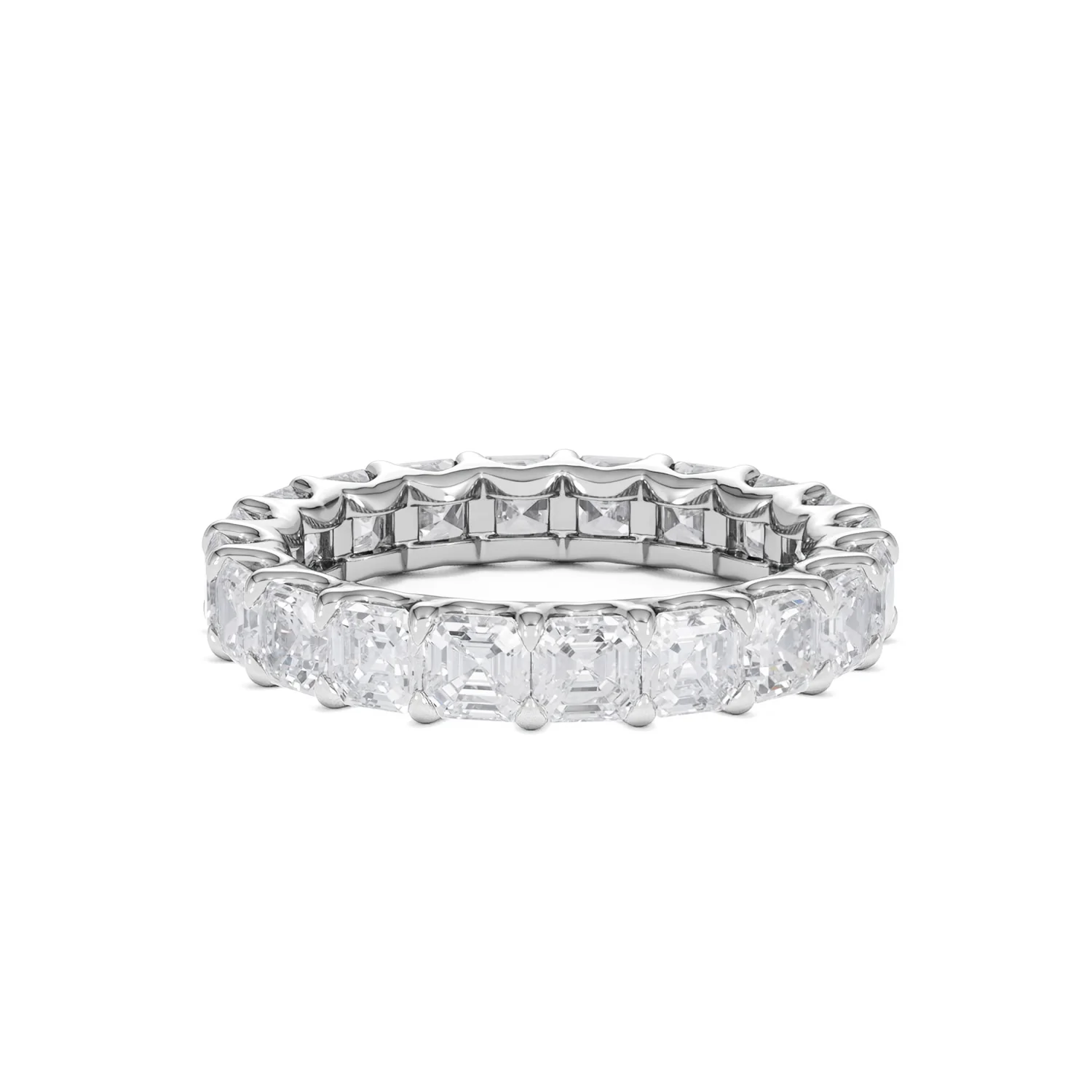 Elisa Diamond Eternity Ring Asscher Cut 4ct VVs Platinum Size J-N - Image 77