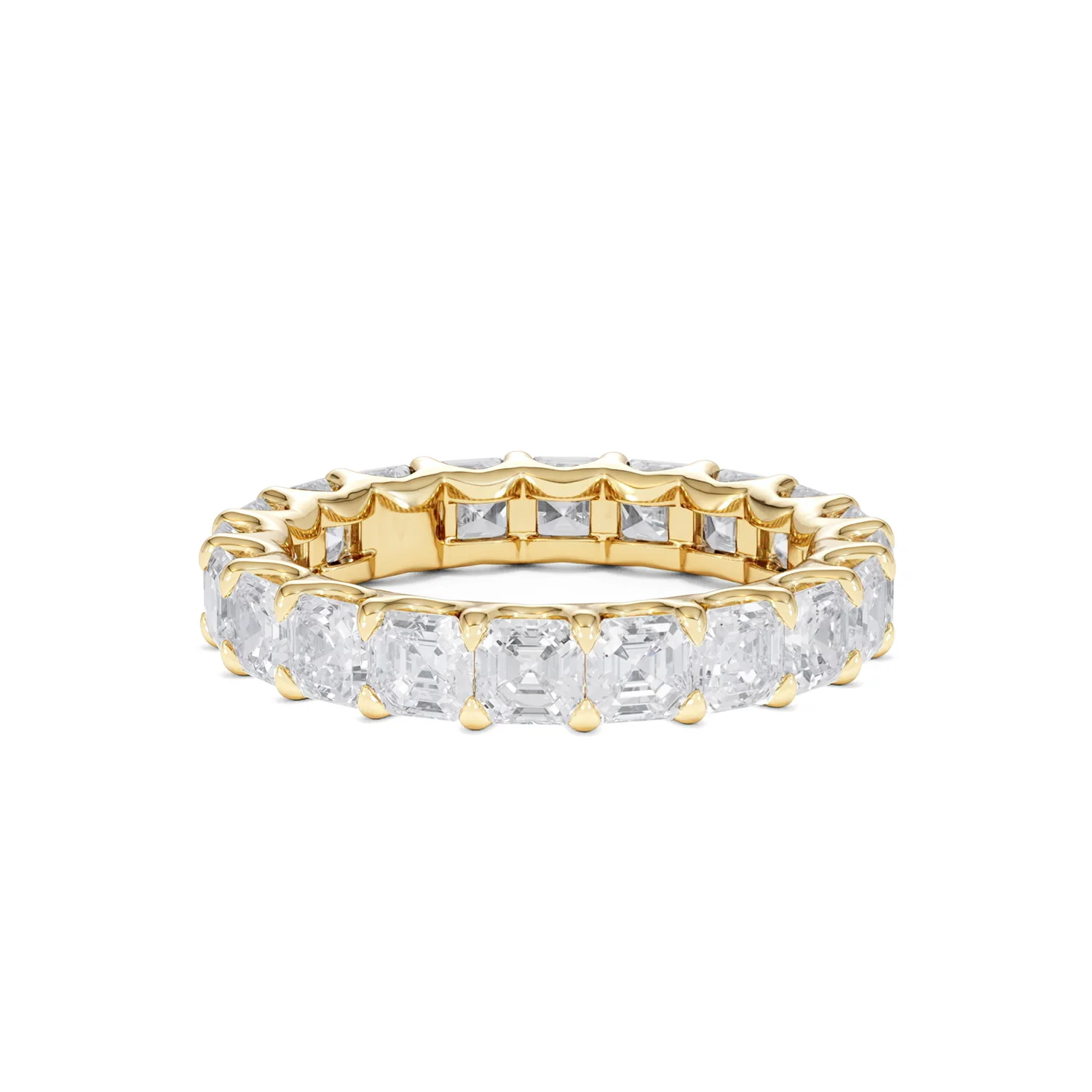 Elisa Diamond Eternity Ring Asscher Cut 5.32ct VVs 18K Gold Size H-I - Image 55