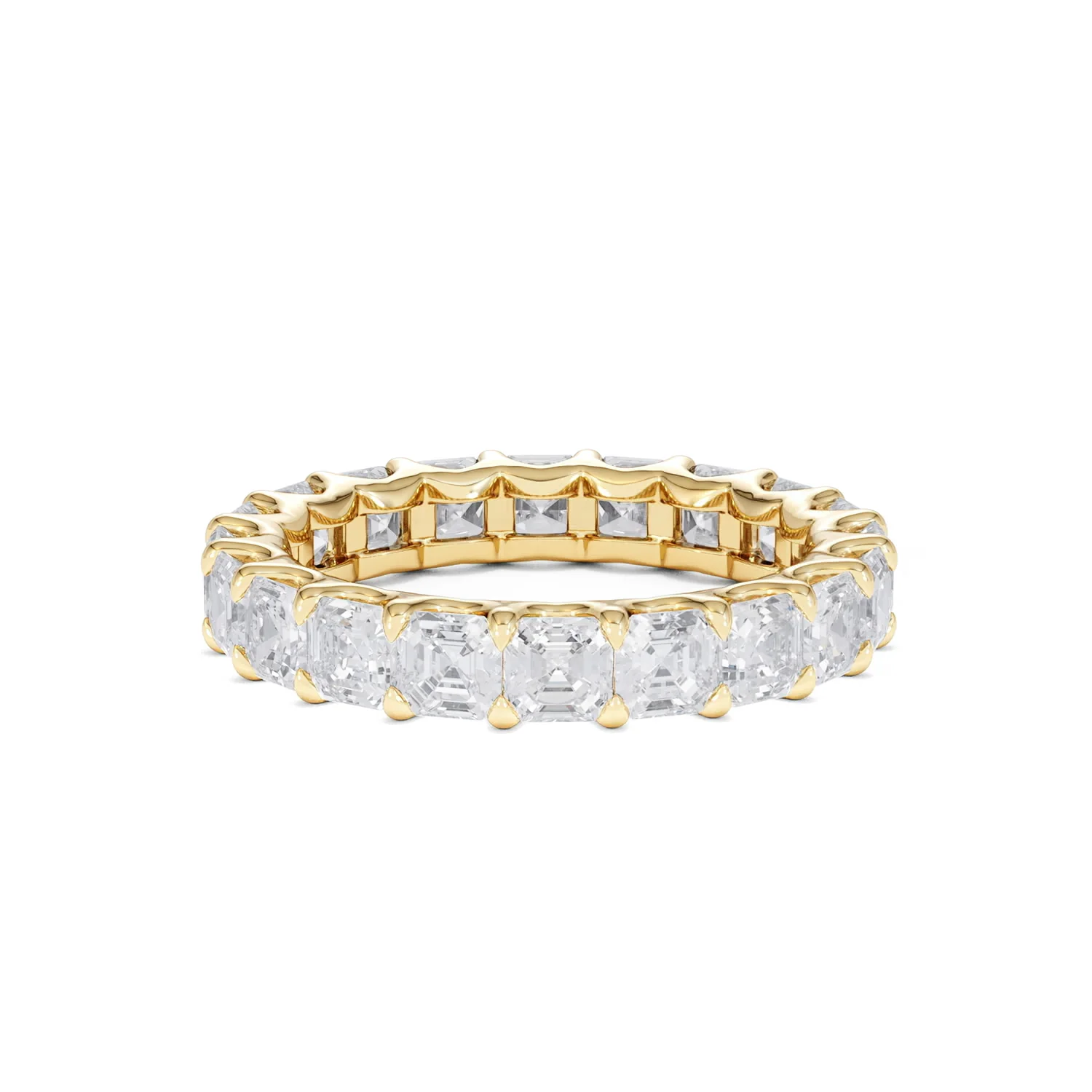 Elisa Diamond Eternity Ring Asscher Cut 5.32ct VVs 18K Gold Size H-I - Image 80