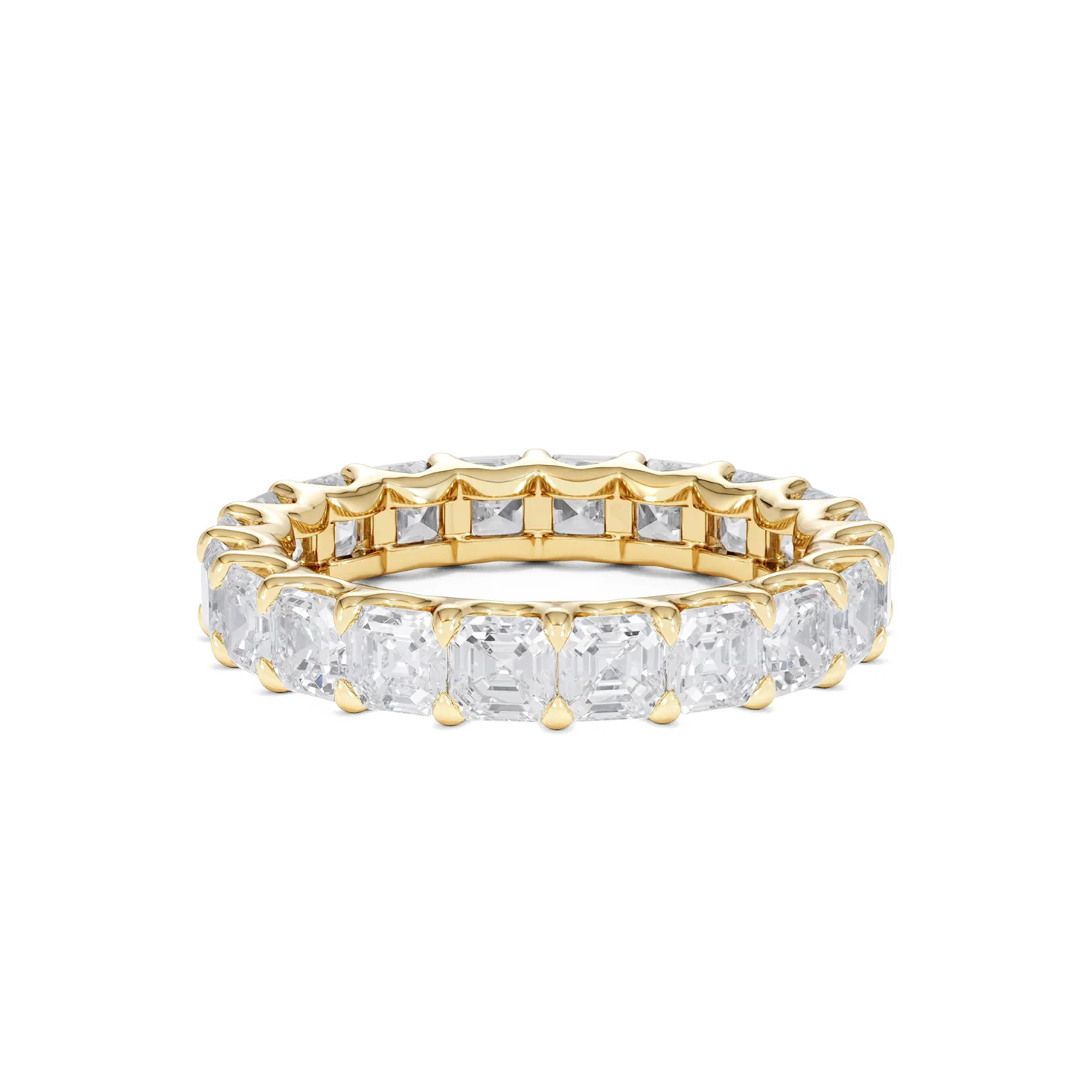 Elisa Diamond Eternity Ring Asscher Cut 5.32ct VVs 18K Gold Size H-I - Image 86