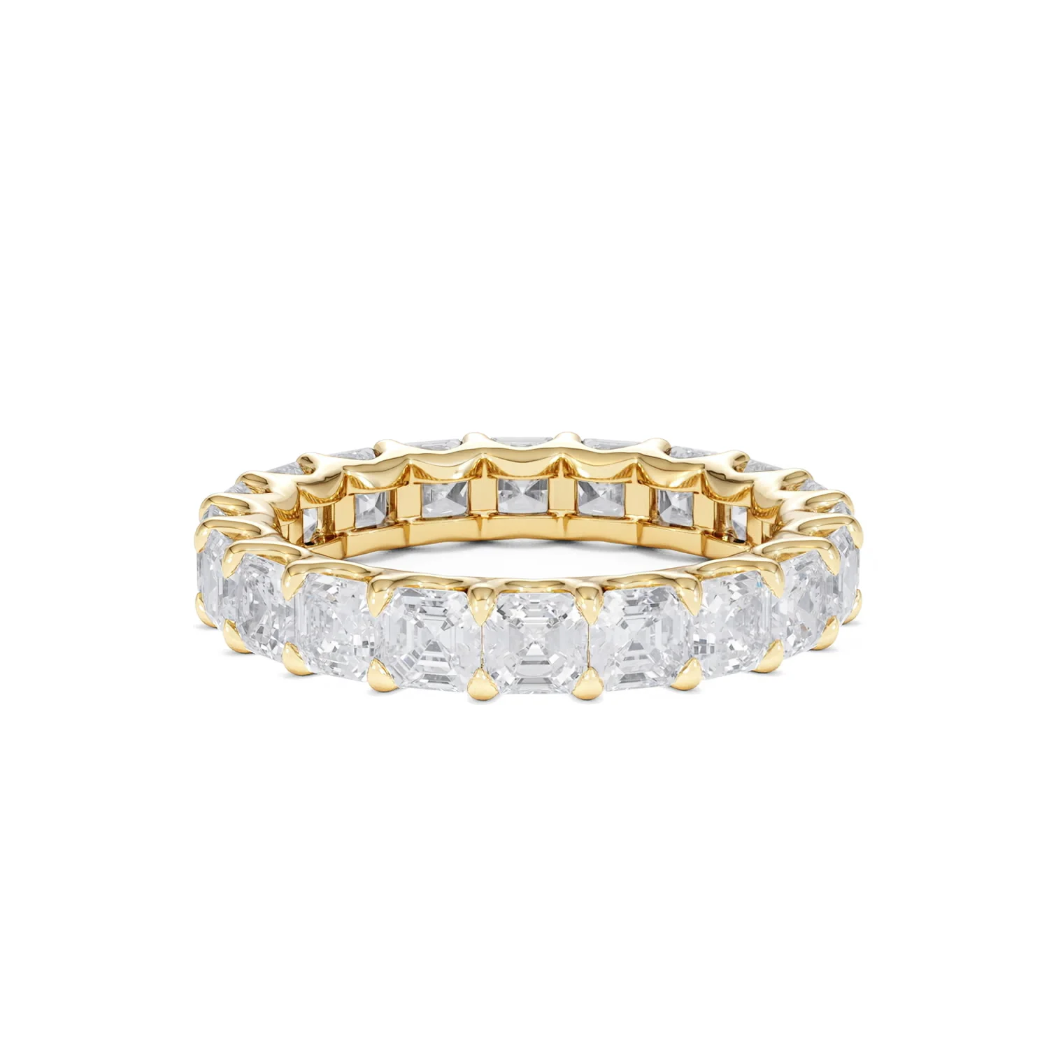 Elisa Diamond Eternity Ring Asscher Cut 5.72ct VVs 18K Gold Size J-N - Image 76