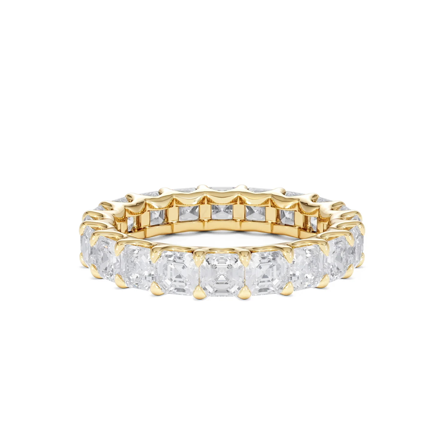 Elisa Diamond Eternity Ring Asscher Cut 5.98ct VVs 18K Gold Size O-W - Image 24