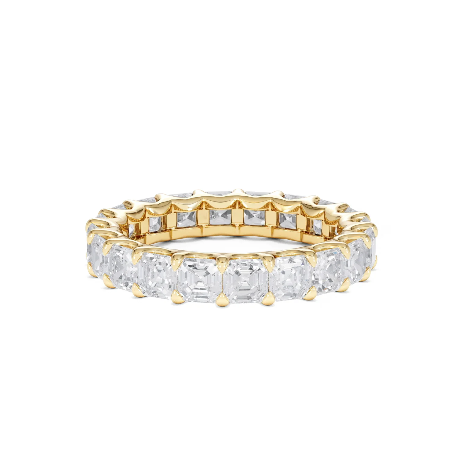 Elisa Diamond Eternity Ring Asscher Cut 5.98ct VVs 18K Gold Size O-W - Image 65