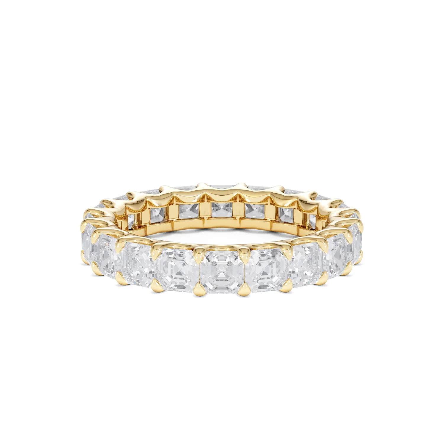 Elisa Diamond Eternity Ring Asscher Cut 5.98ct VVs 18K Gold Size O-W - Image 8