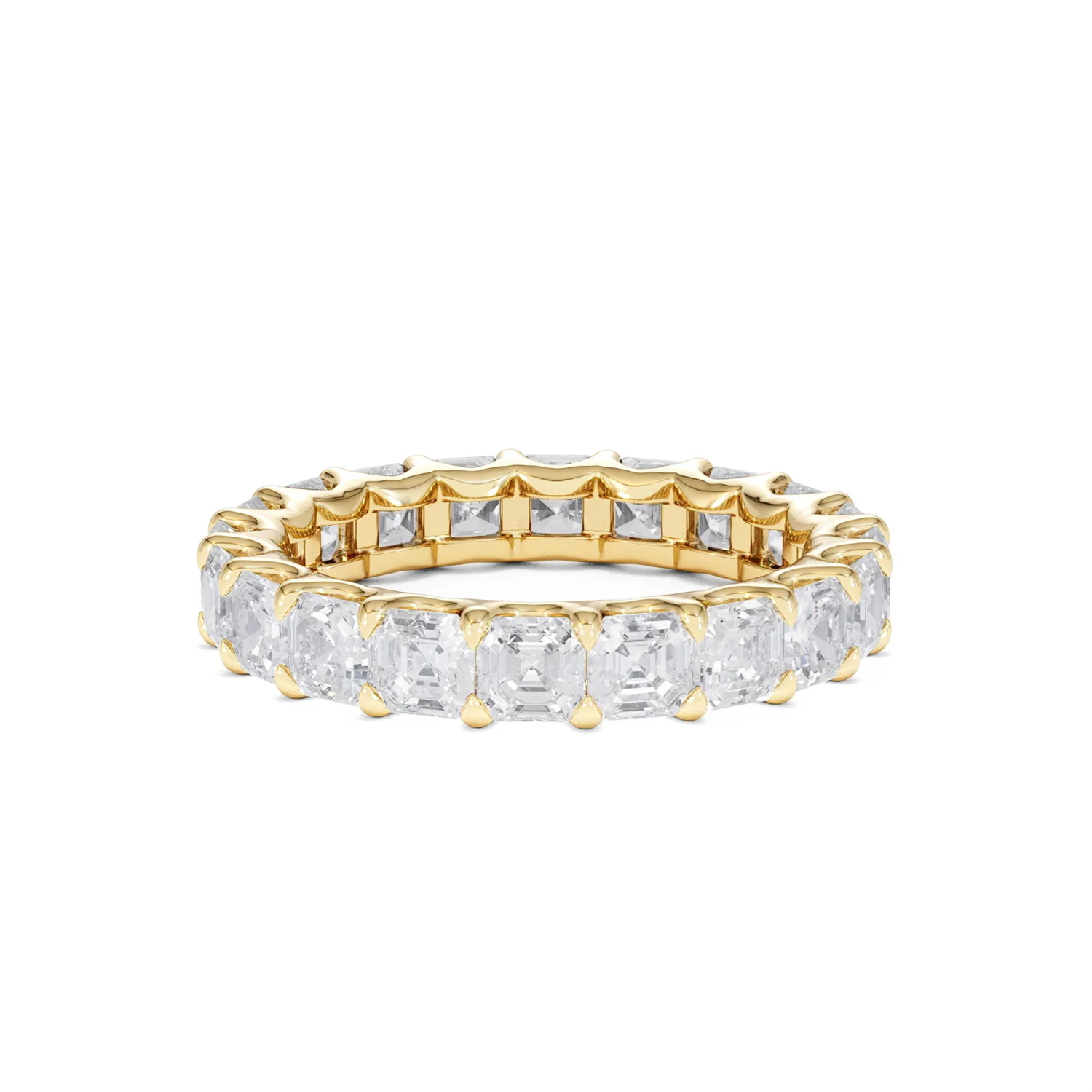 Elisa Diamond Eternity Ring Asscher Cut 5.98ct VVs 18K Gold Size O-W - Image 87