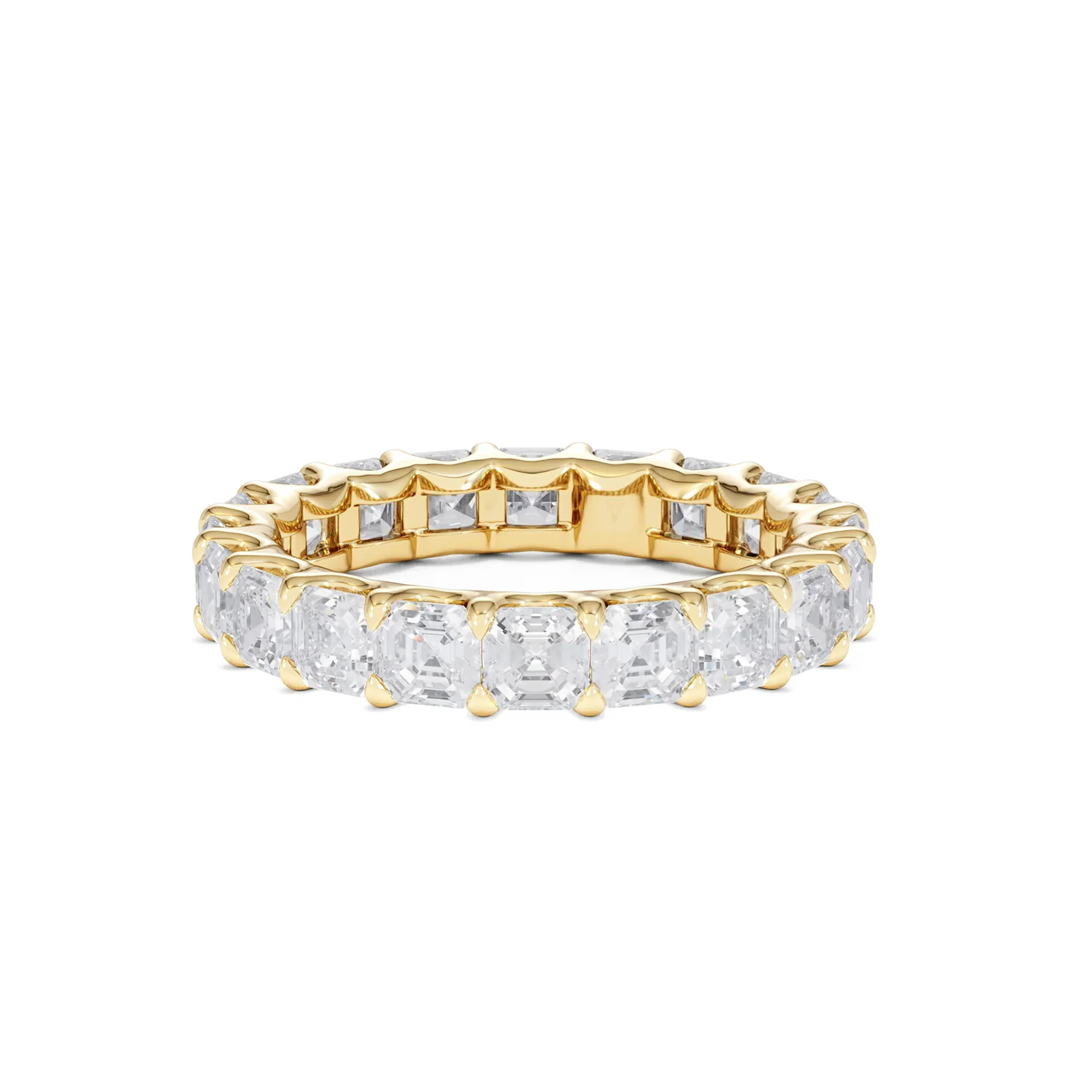 Elisa Diamond Eternity Ring Asscher Cut 7ct VVs 18K Gold Size O-W - Image 44