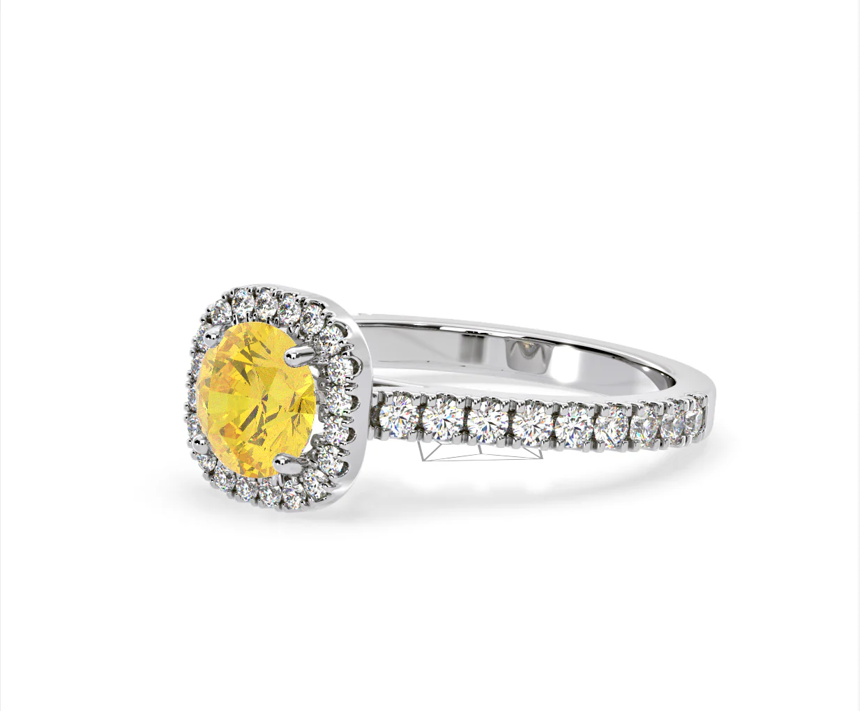 Elizabeth Yellow Lab Diamond 1.70ct Halo Ring in Platinum - Elara Collection - Image 16