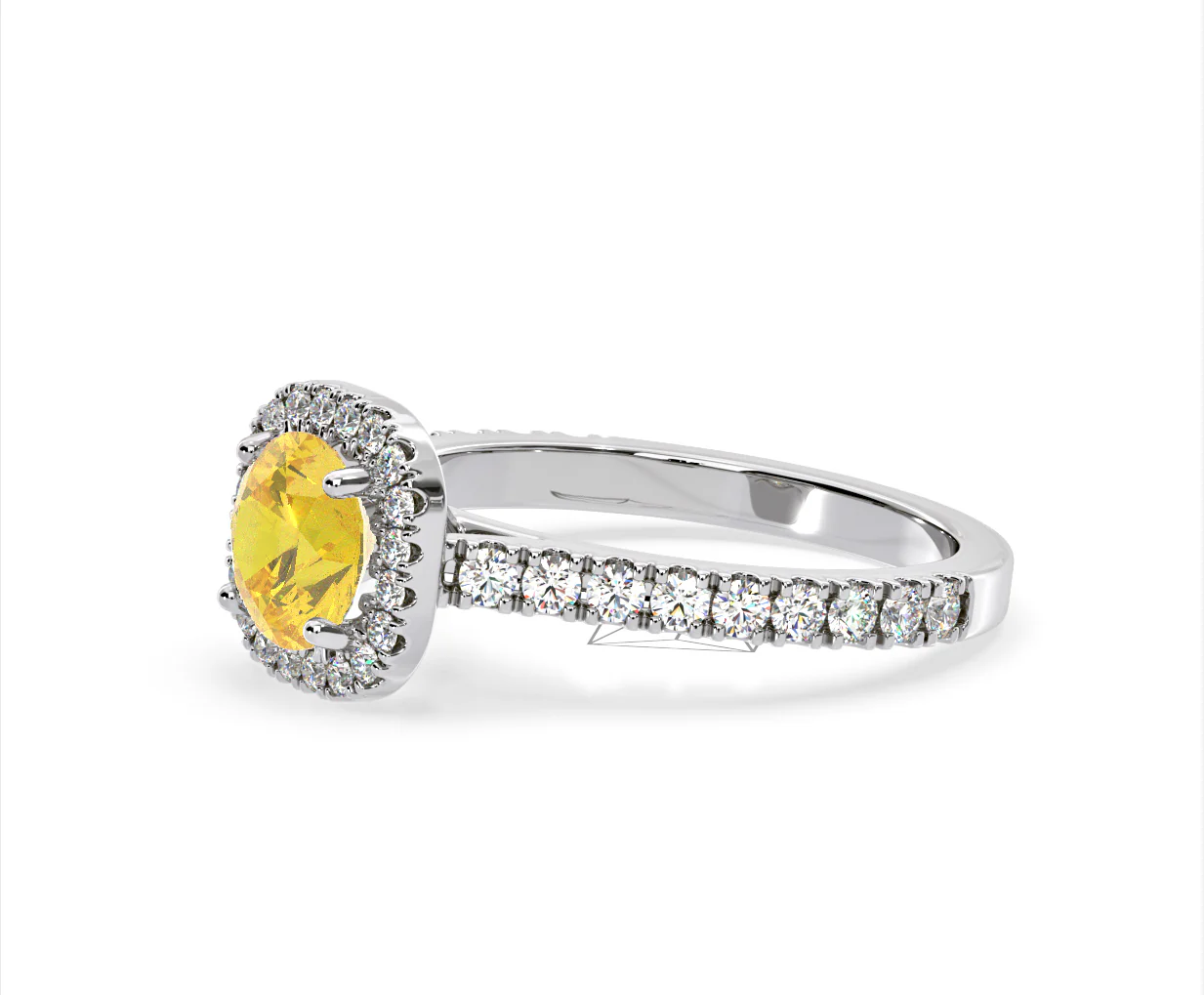 Elizabeth Yellow Lab Diamond 1.70ct Halo Ring in Platinum - Elara Collection - Image 19