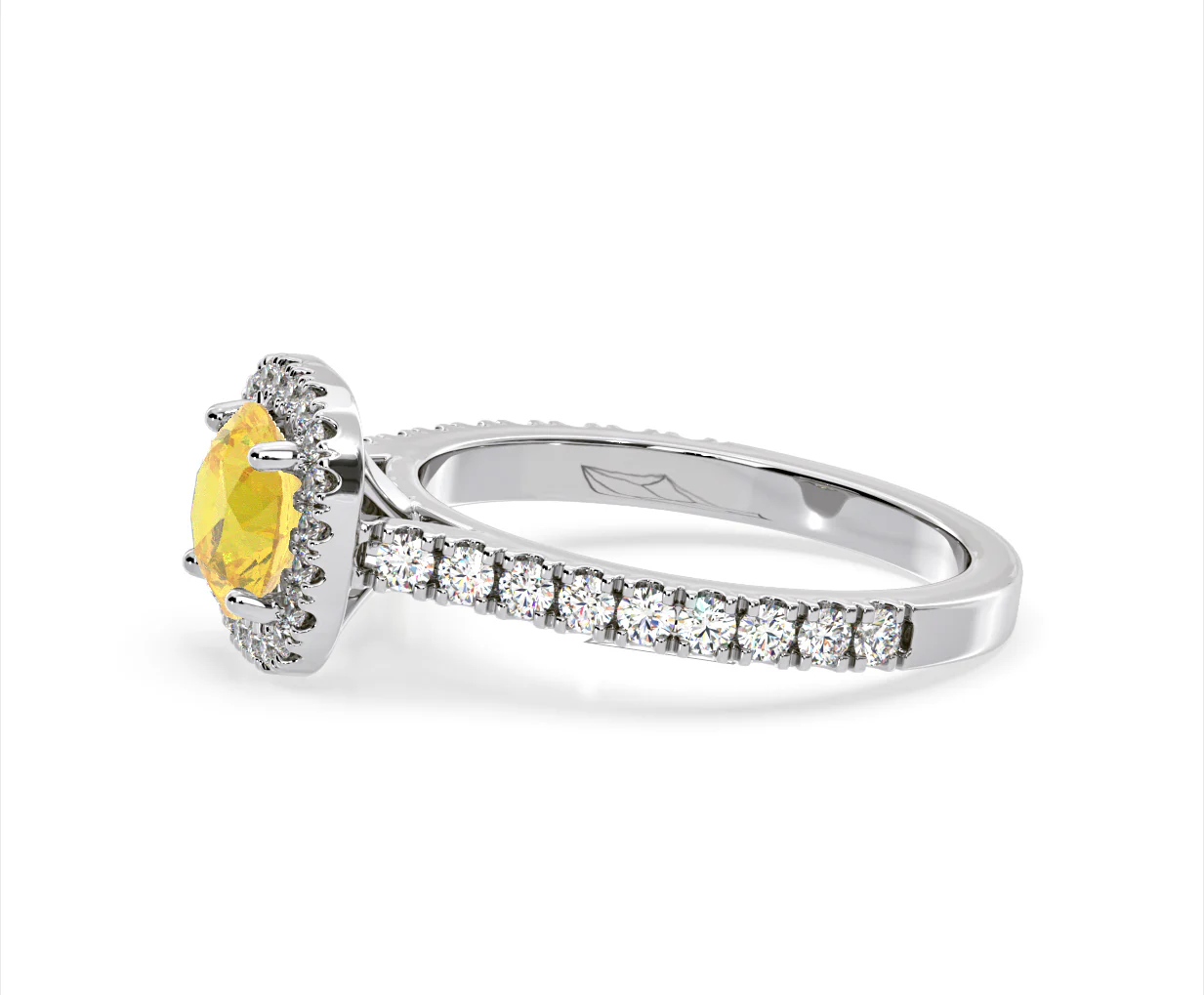 Elizabeth Yellow Lab Diamond 1.70ct Halo Ring in Platinum - Elara Collection - Image 23