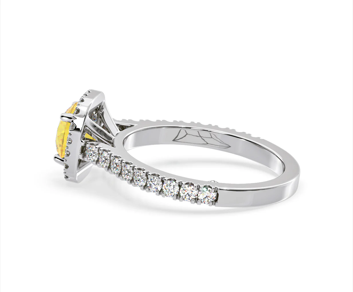 Elizabeth Yellow Lab Diamond 1.70ct Halo Ring in Platinum - Elara Collection - Image 30