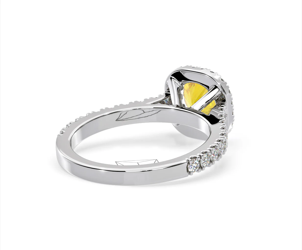 Elizabeth Yellow Lab Diamond 1.70ct Halo Ring in Platinum - Elara Collection - Image 54