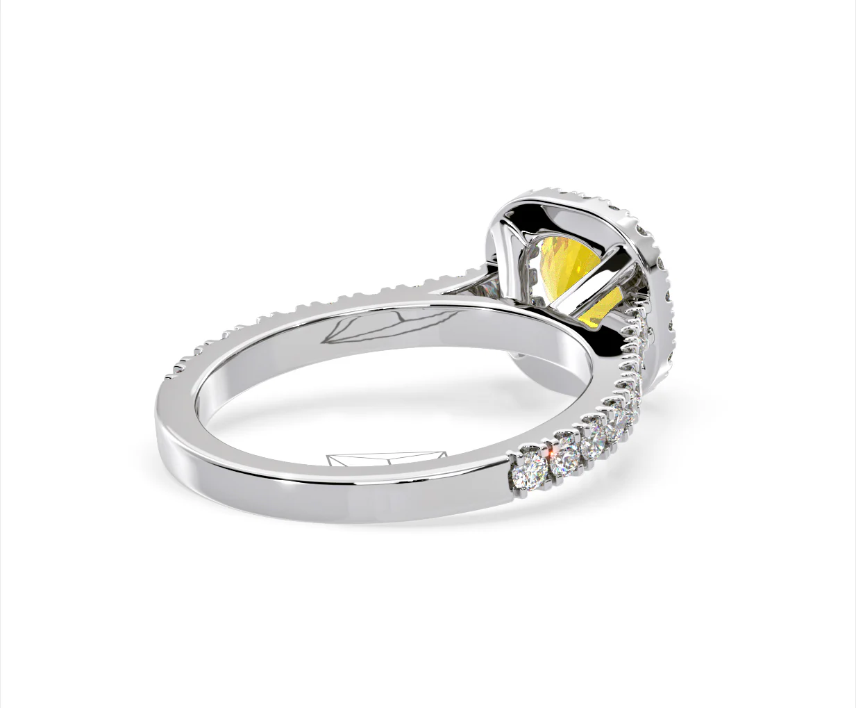 Elizabeth Yellow Lab Diamond 1.70ct Halo Ring in Platinum - Elara Collection - Image 55