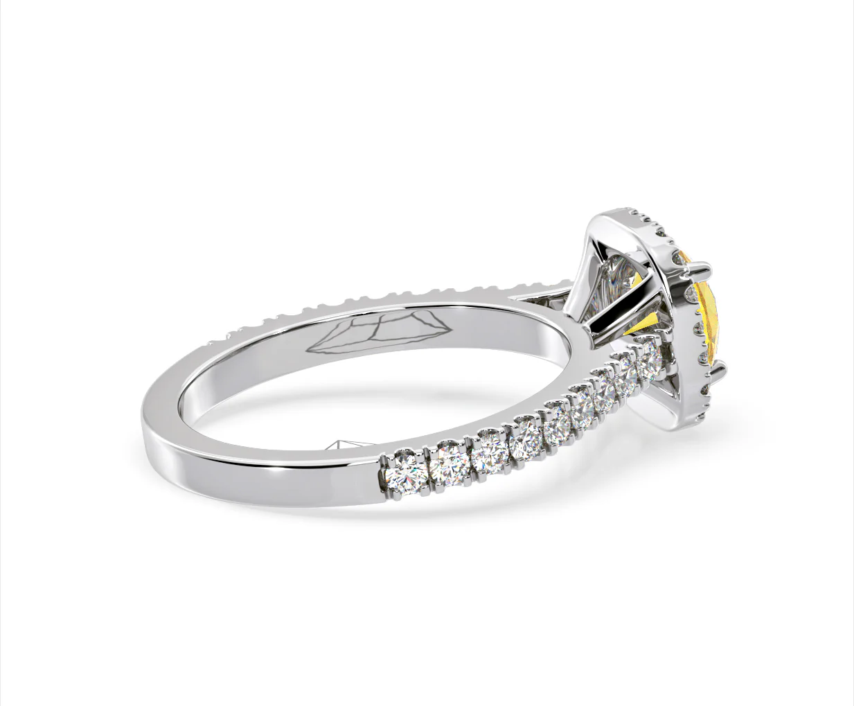 Elizabeth Yellow Lab Diamond 1.70ct Halo Ring in Platinum - Elara Collection - Image 61