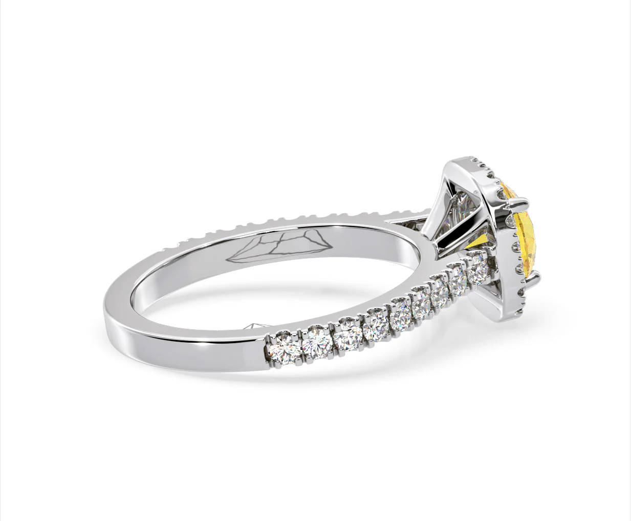 Elizabeth Yellow Lab Diamond 1.70ct Halo Ring in Platinum - Elara Collection - Image 62