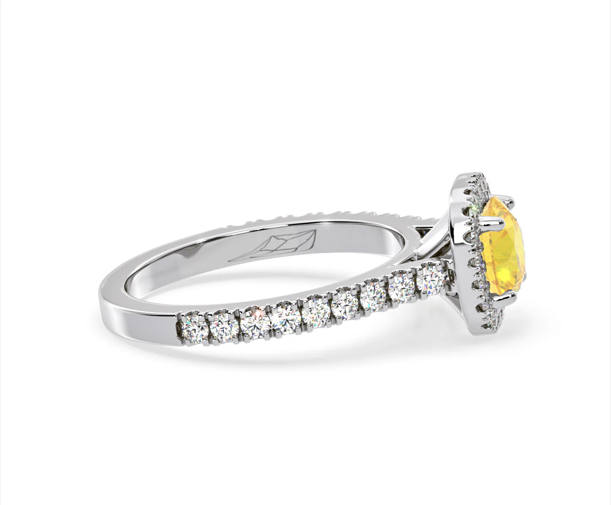 Elizabeth Yellow Lab Diamond 1.70ct Halo Ring in Platinum - Elara Collection - Image 68