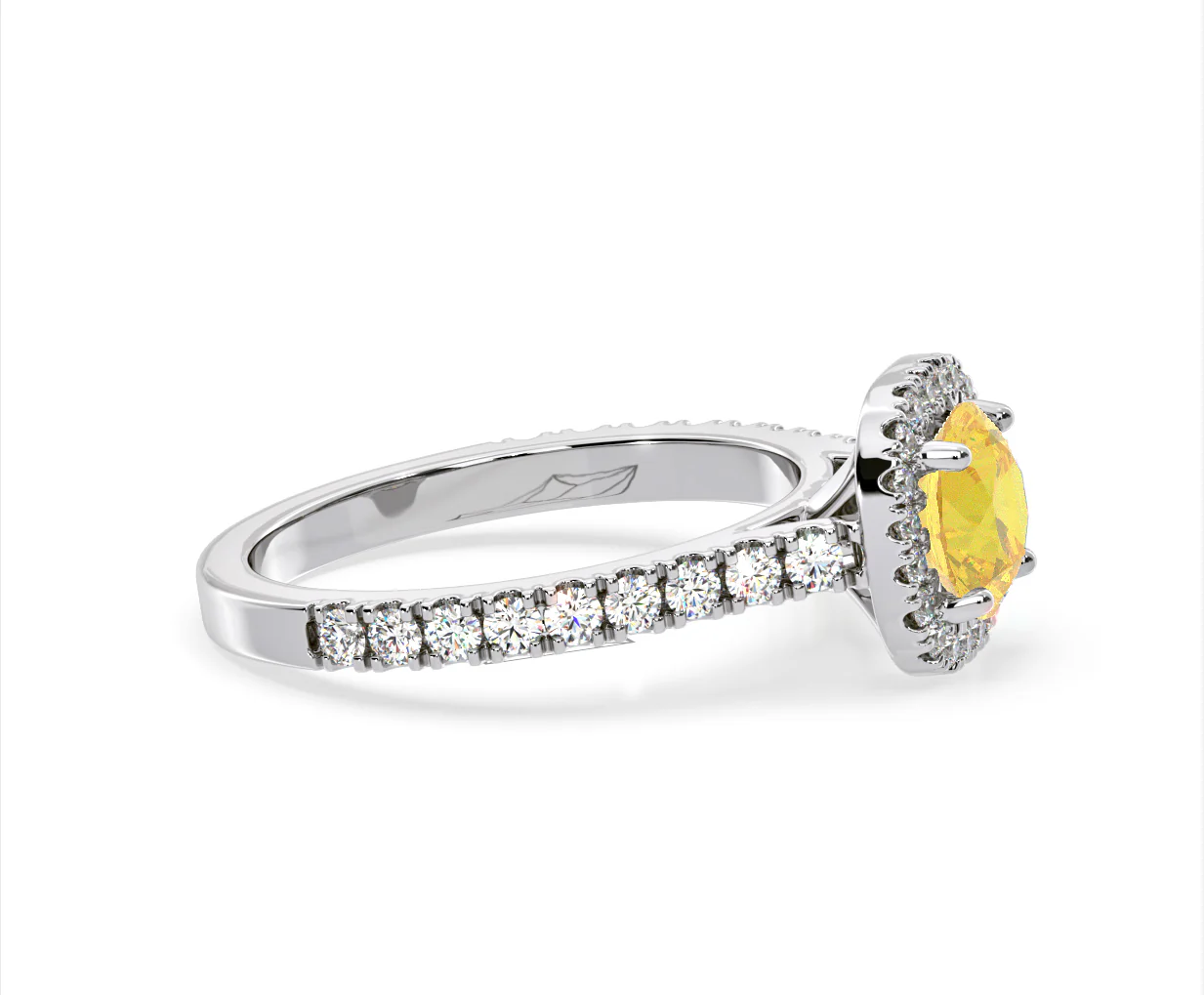 Elizabeth Yellow Lab Diamond 1.70ct Halo Ring in Platinum - Elara Collection - Image 70